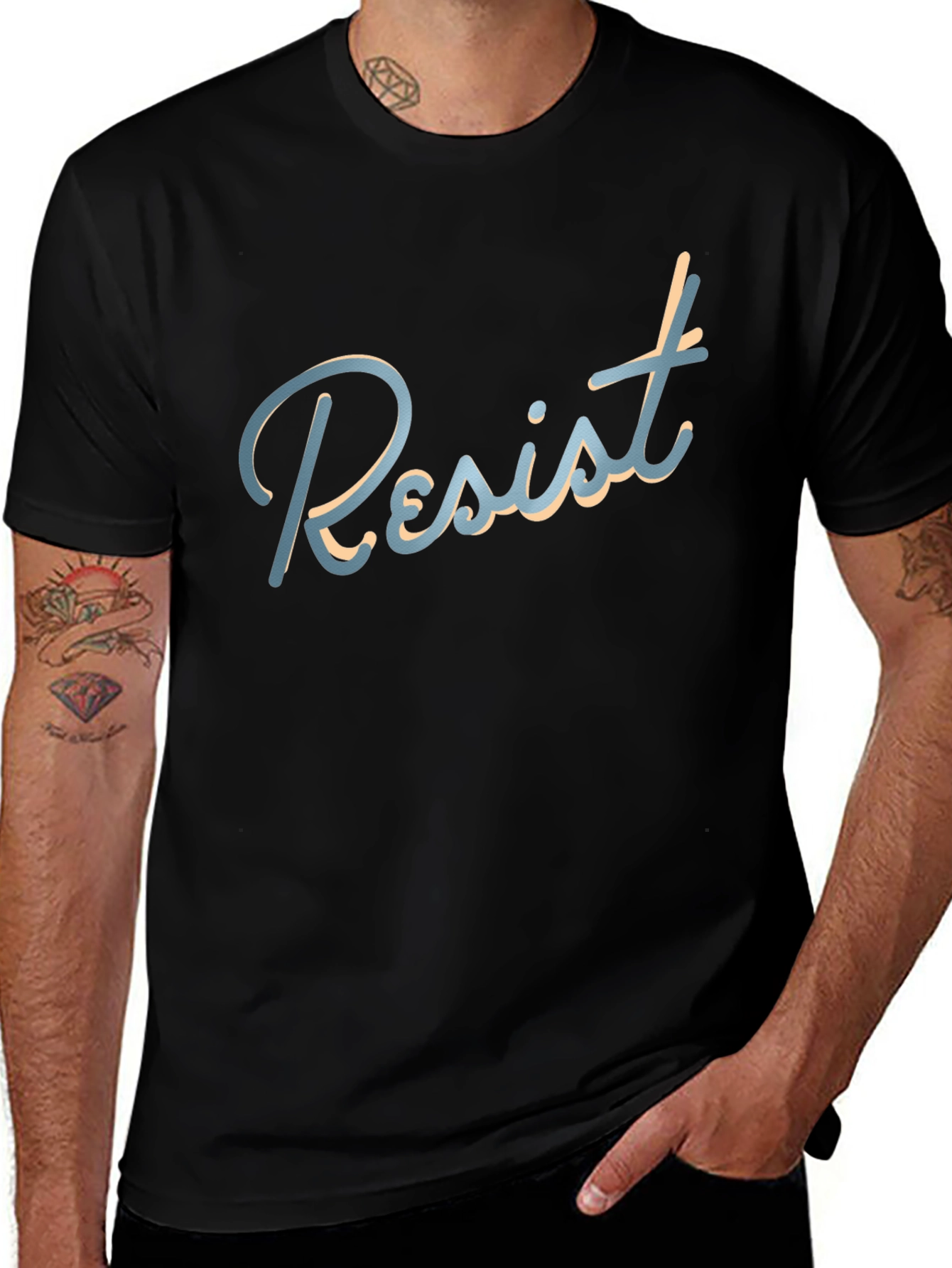 Resist Graphic Tee - Stylish Black T-Shirt
