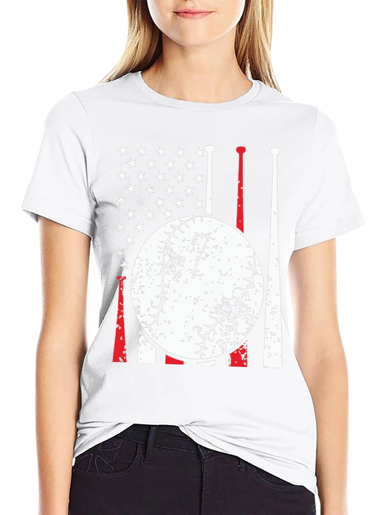 Baseball USA Flag Graphic Tee