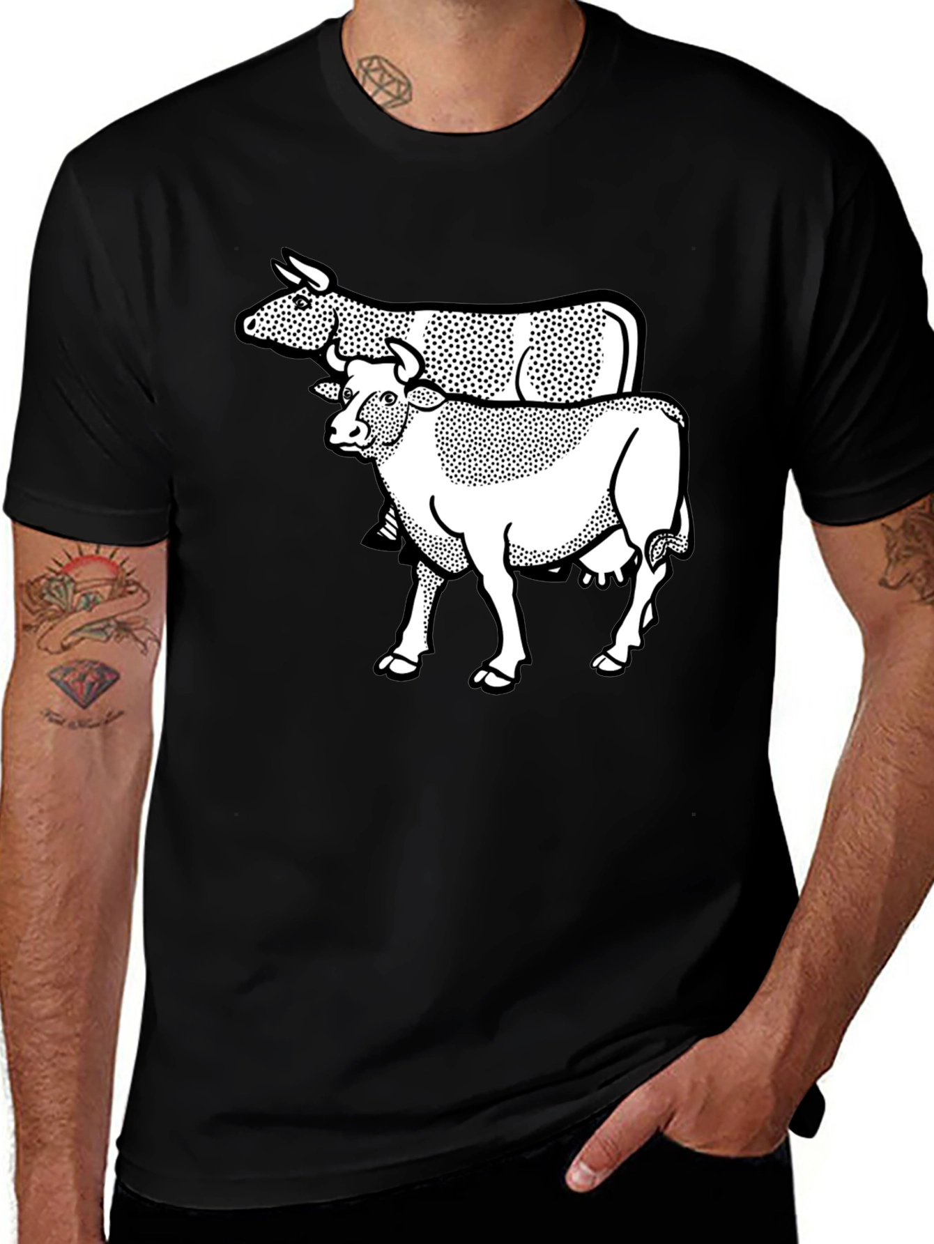 Cow Graphic Black T-Shirt