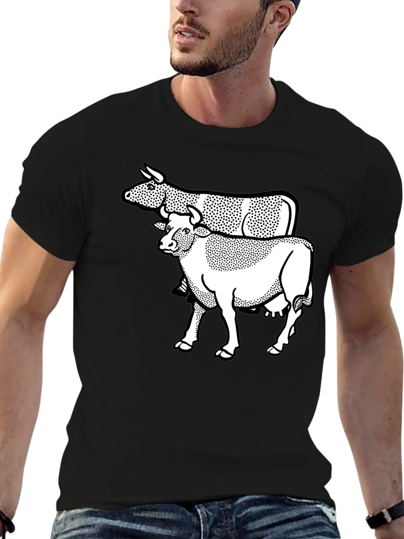 Cow Graphic Black T-Shirt