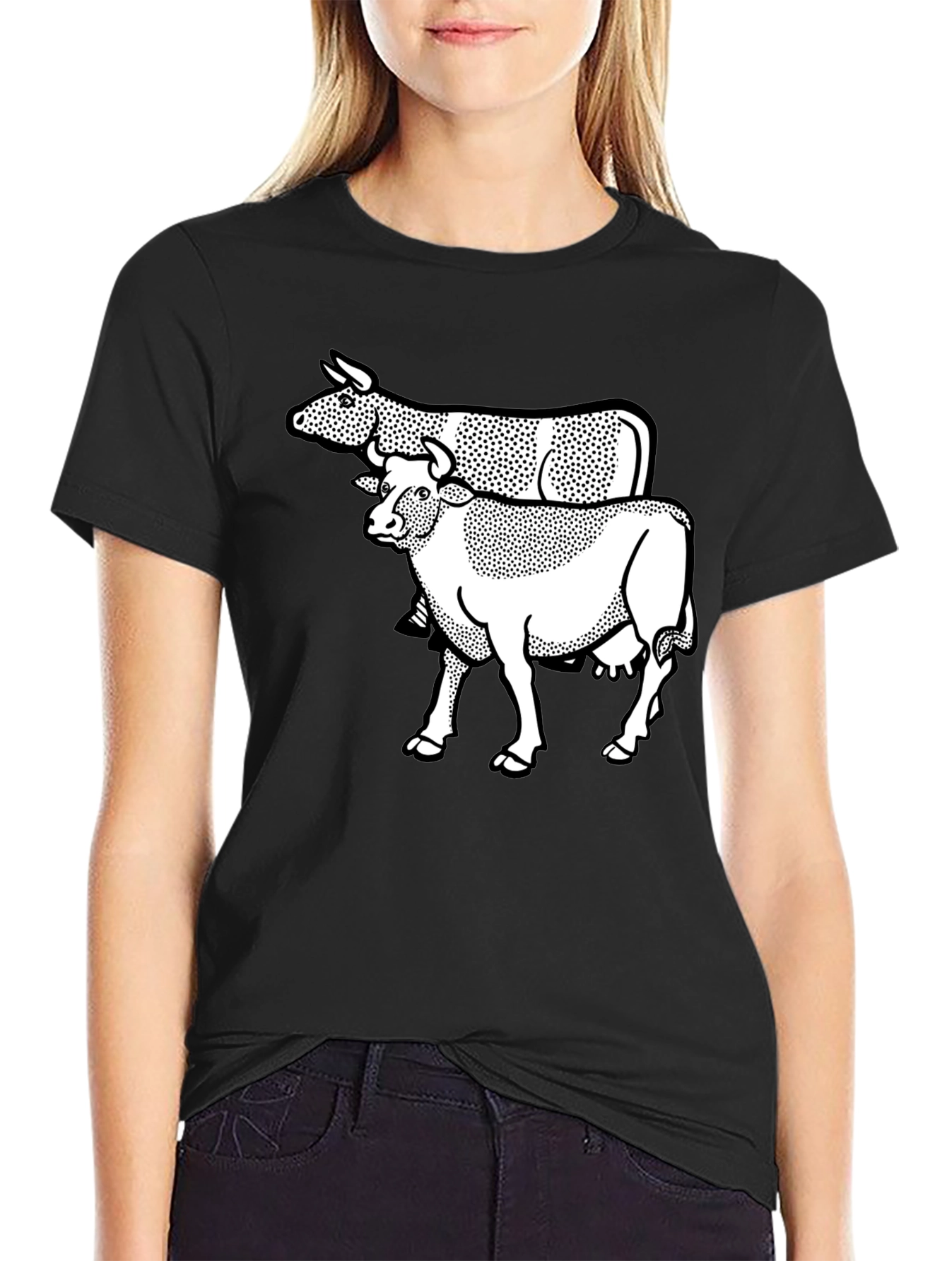 Cow Graphic Black T-Shirt