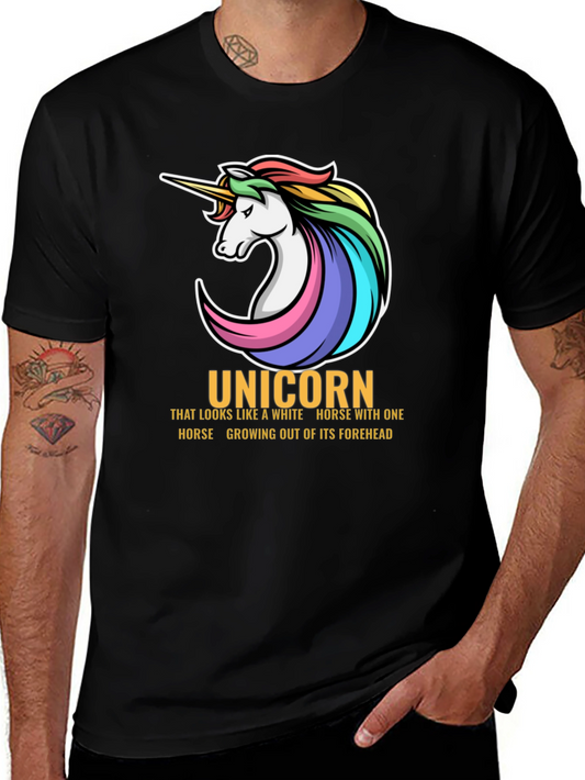 Unicorn T-Shirt Novelty Horse Tee Colorful Design