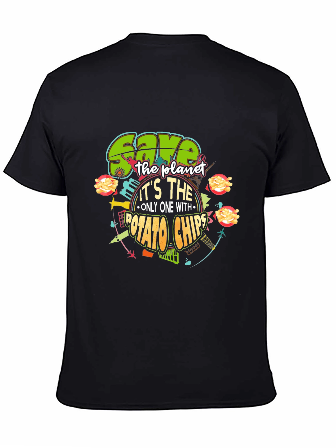 Save the Planet Potato Chips Graphic T-Shirt