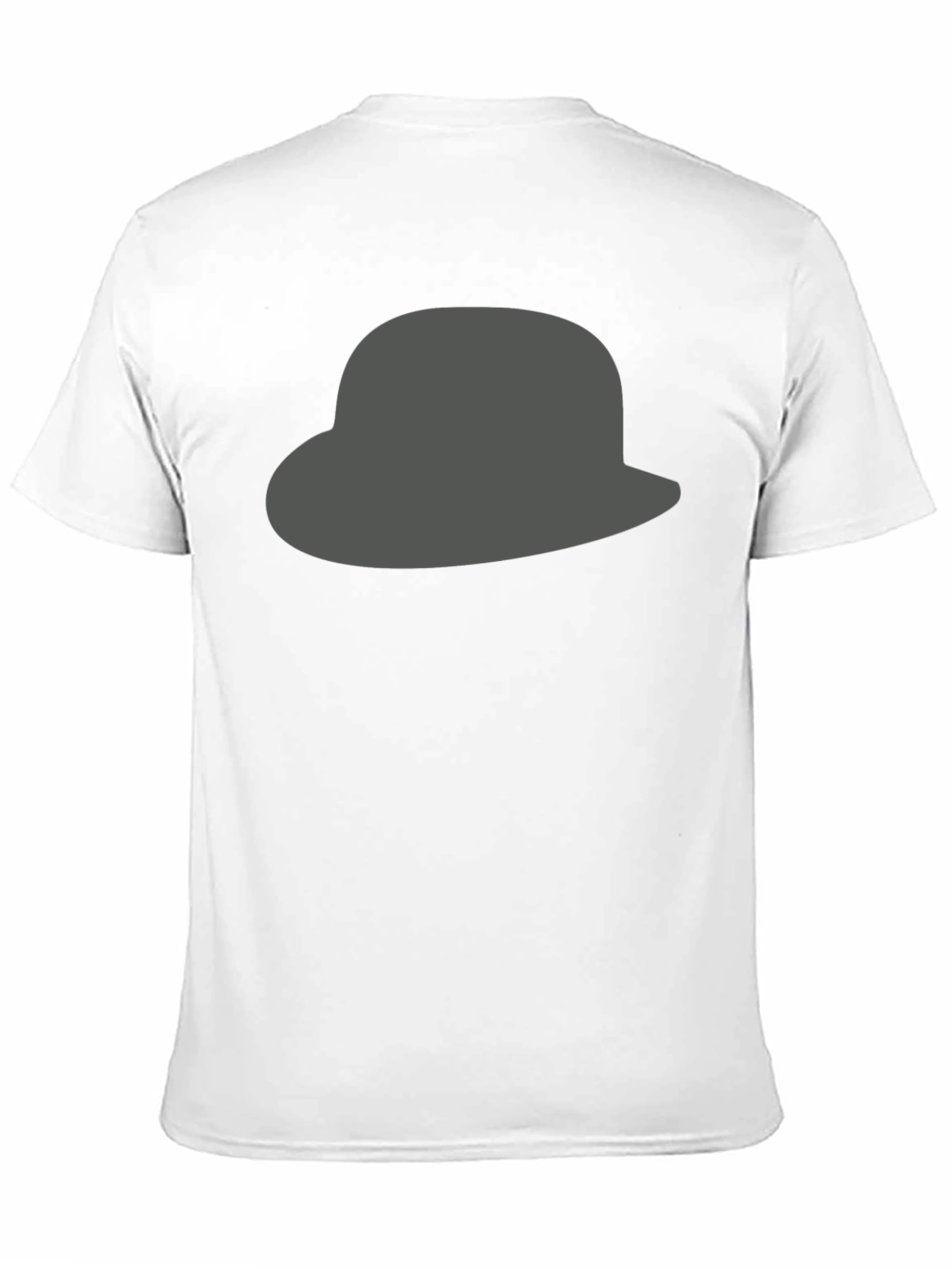 Gray Hat Graphic Print Black T-Shirt for Men