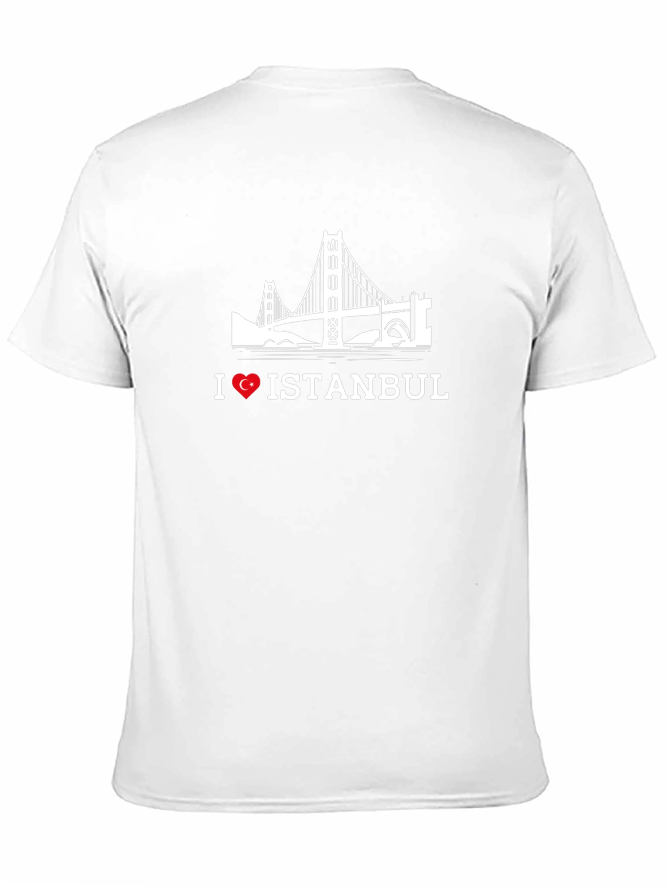 I Love Istanbul Black T-Shirt with Bridge Graphic