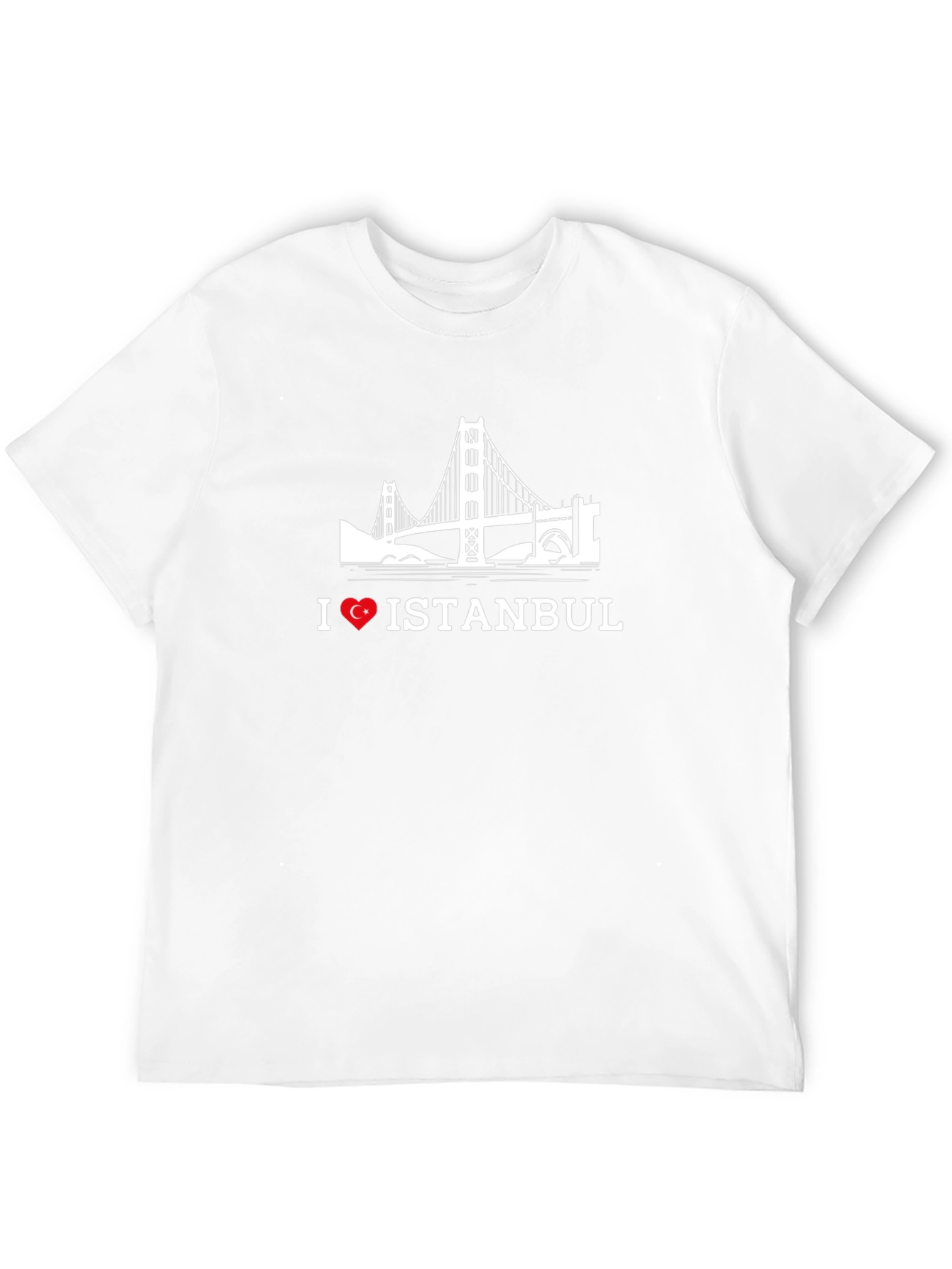 I Love Istanbul Black T-Shirt with Bridge Graphic
