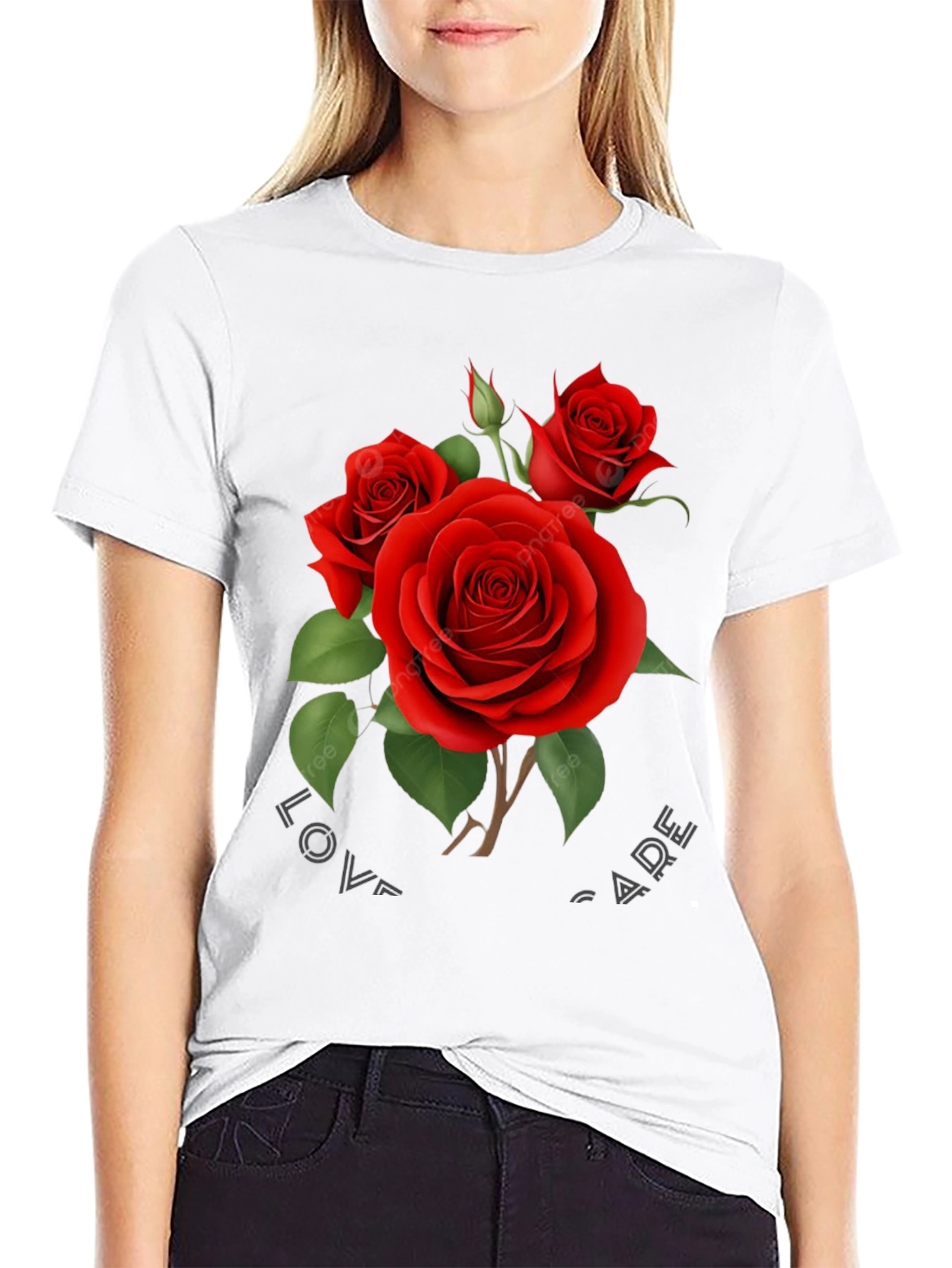 Romantic Rose Graphic T-Shirt