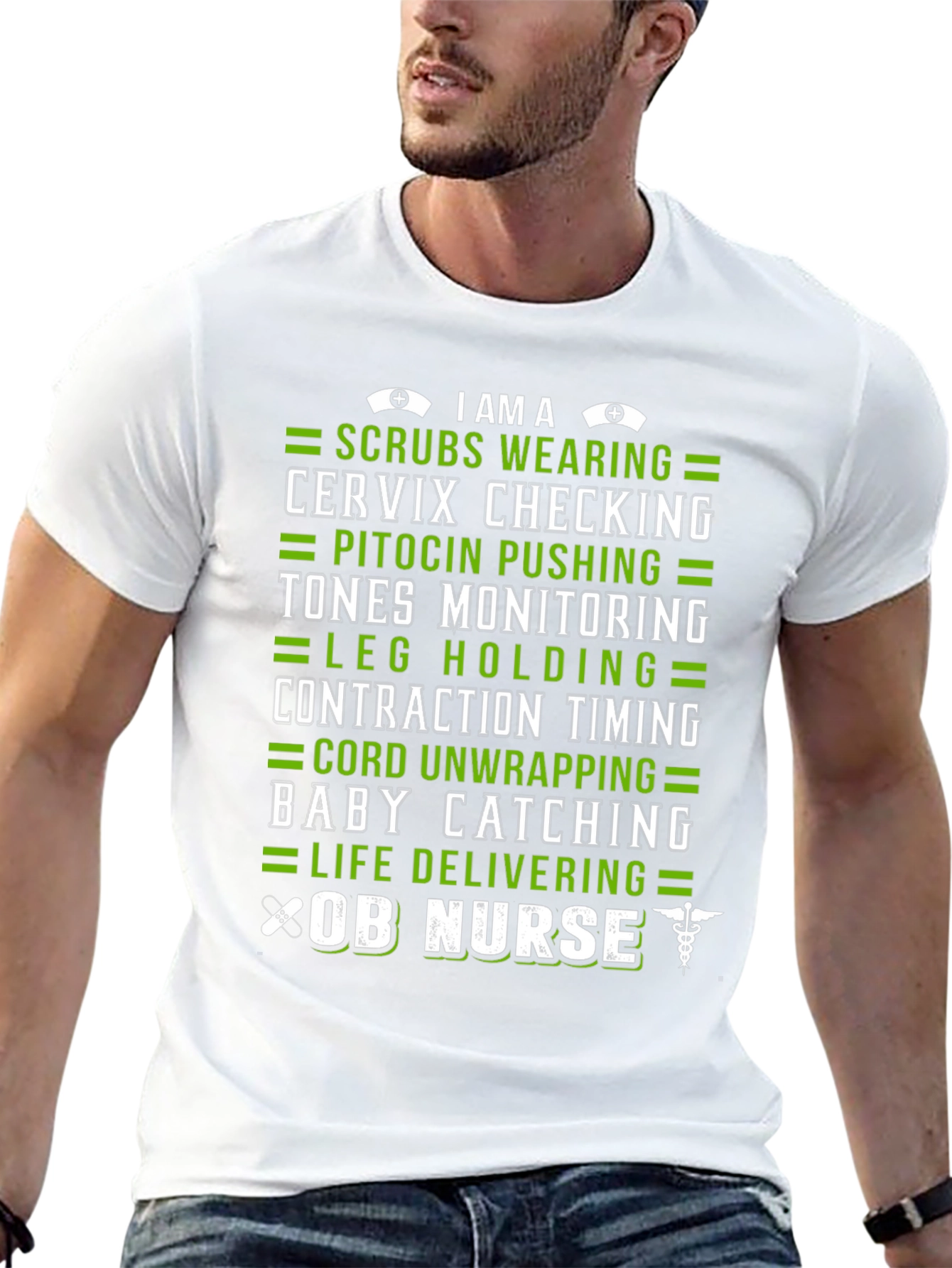 OB Nurse T-Shirt - Scrubs Baby Catching Life Delivering