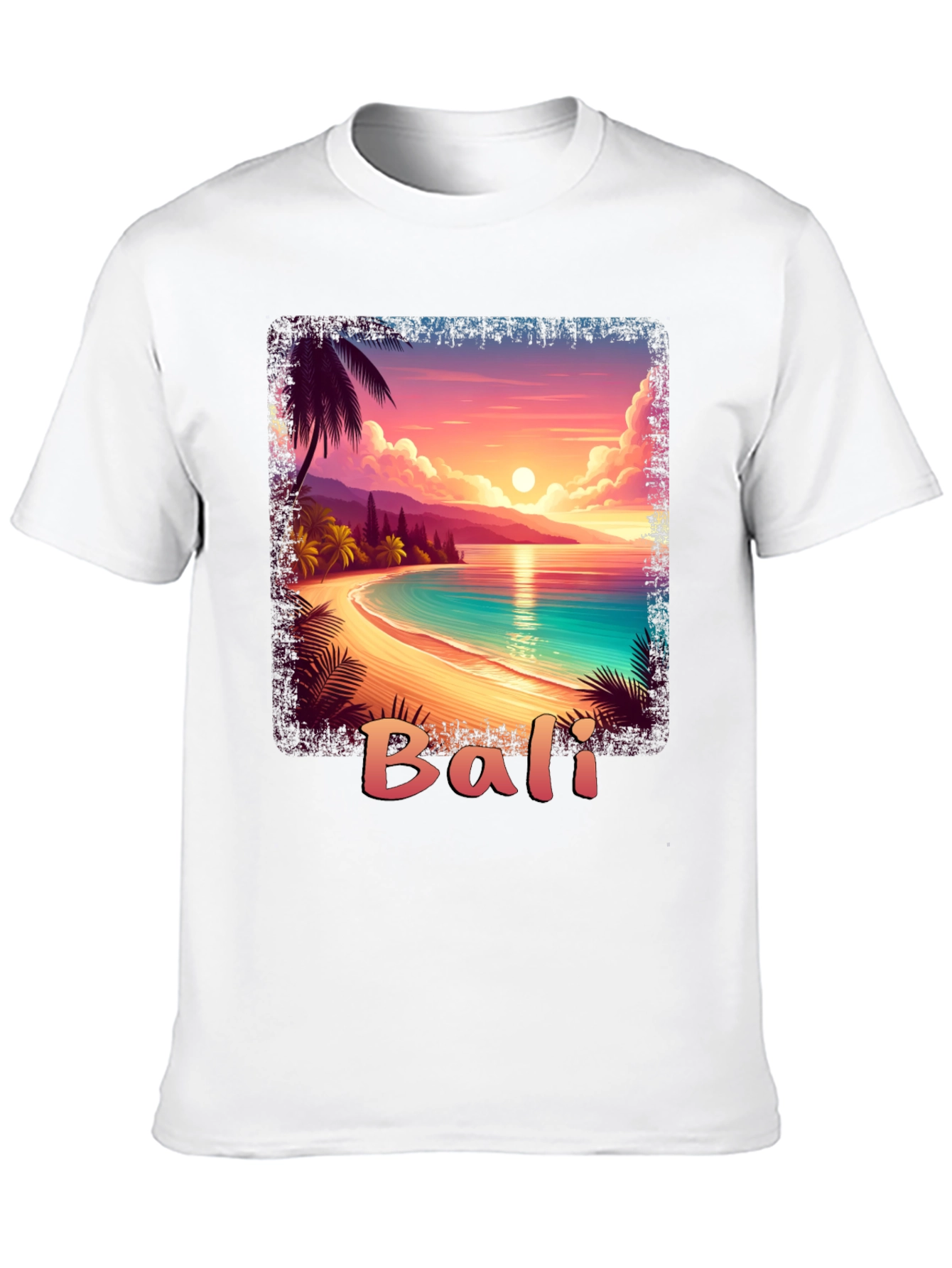 Bali Sunset Graphic Tee - Tropical Beach Vibe