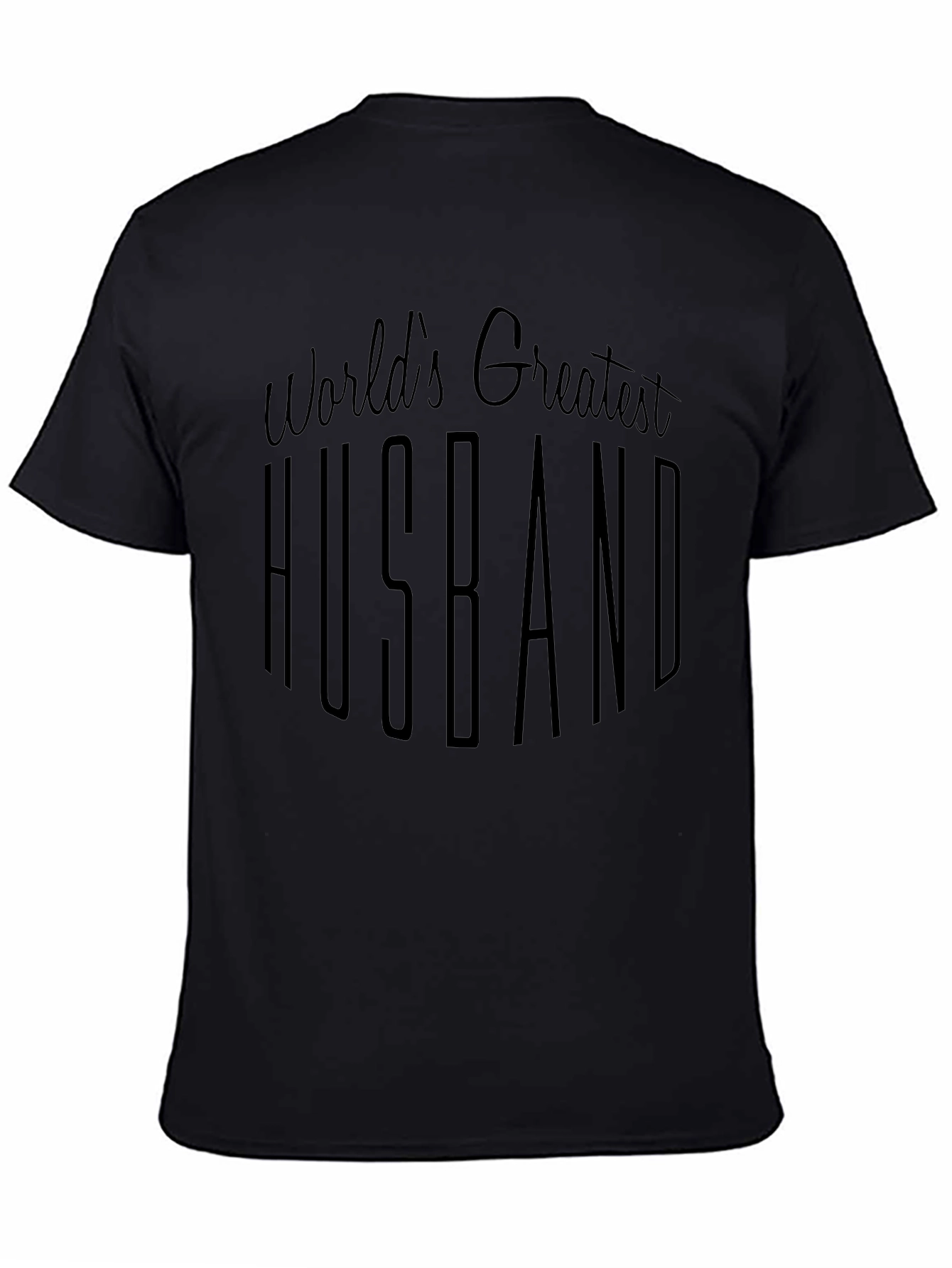 Worlds Greatest Husband Black Graphic T-Shirt