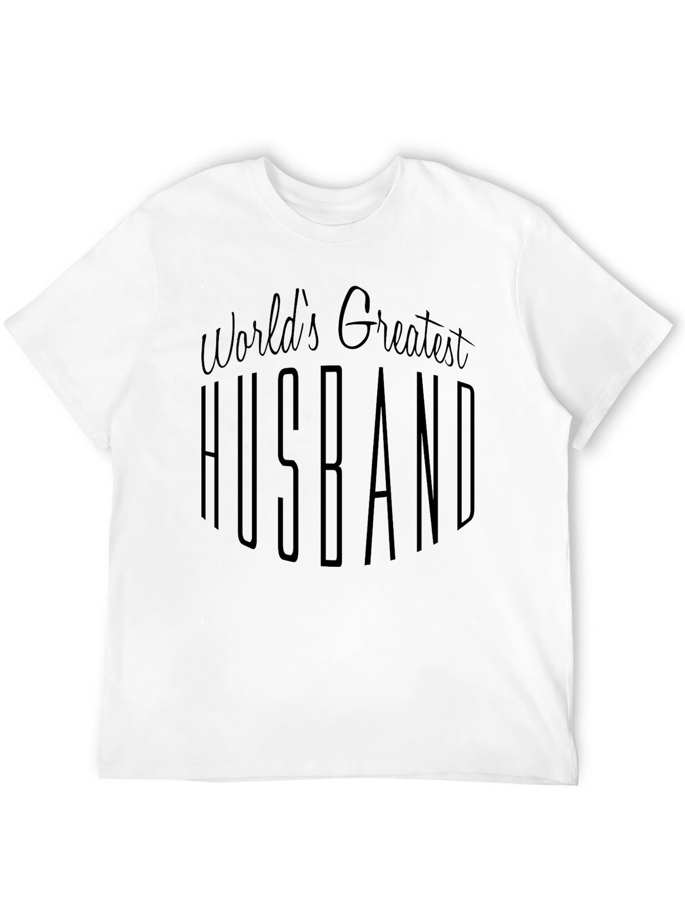 Worlds Greatest Husband Black Graphic T-Shirt