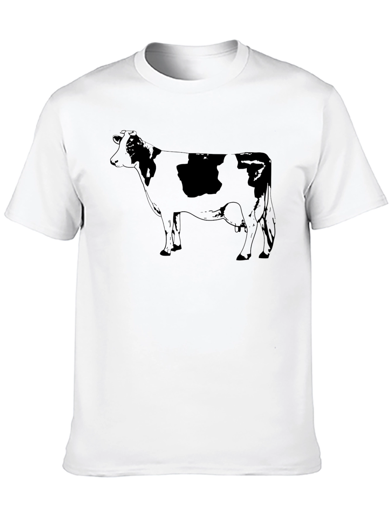 Cow Graphic Tee - Unisex Black Cotton T-Shirt