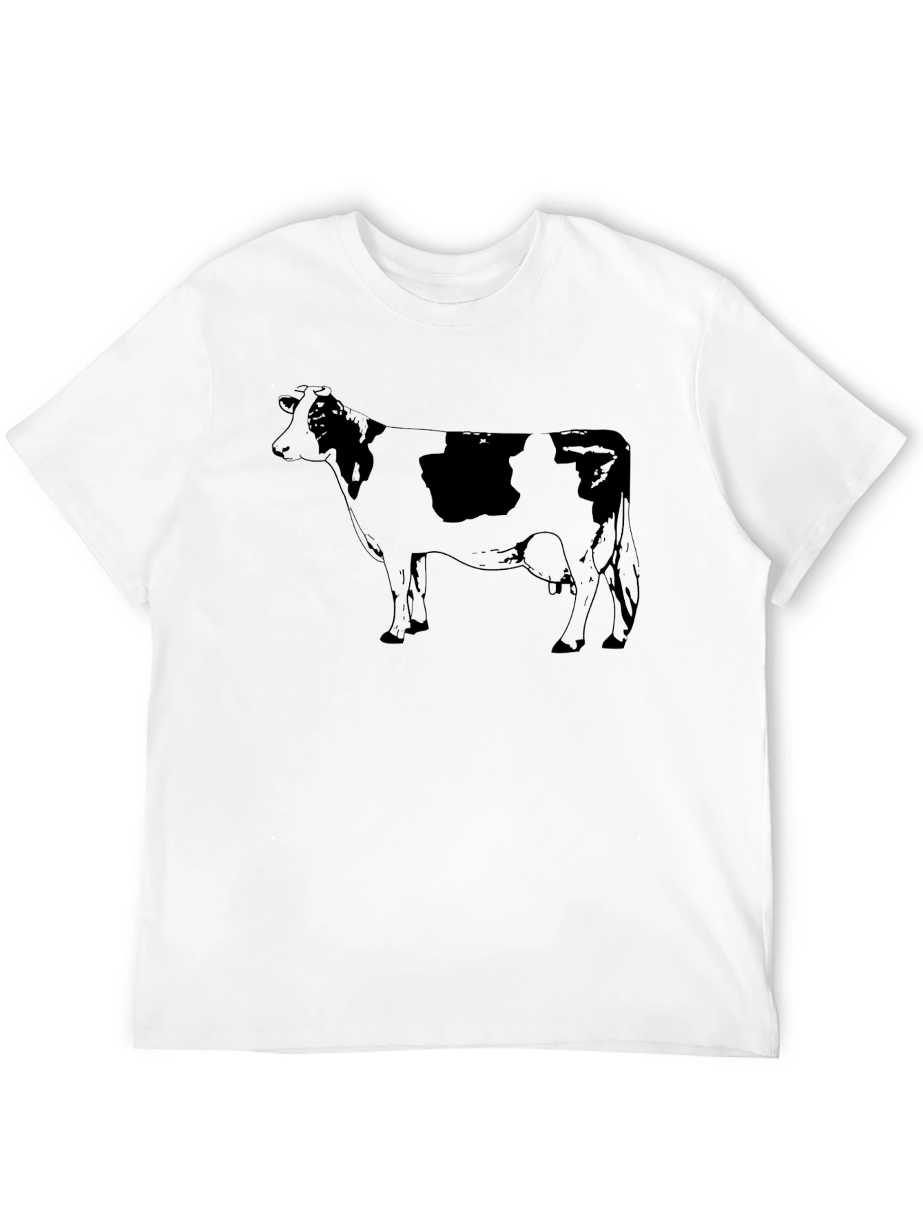 Cow Graphic Tee - Unisex Black Cotton T-Shirt