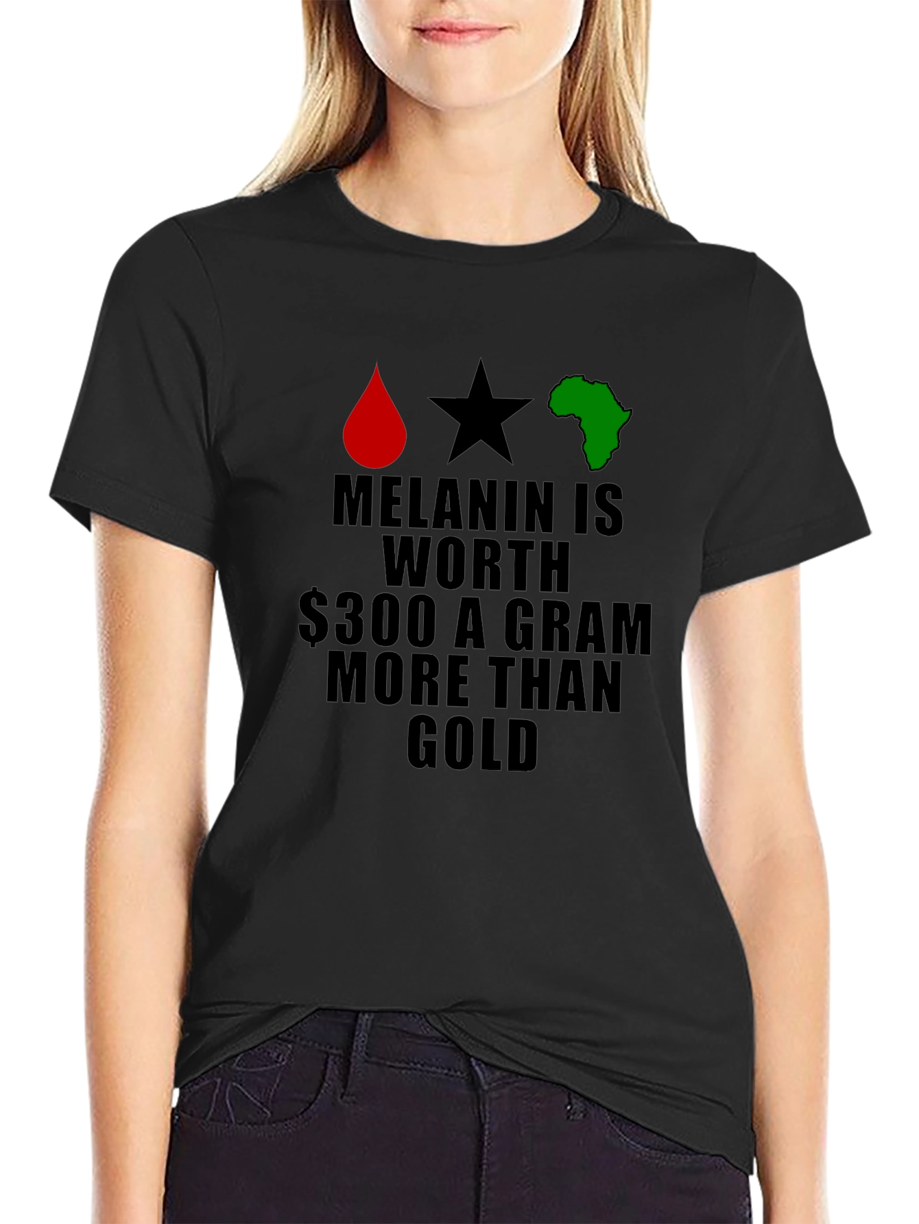Melanin Worth More Than Gold Black T-Shirt