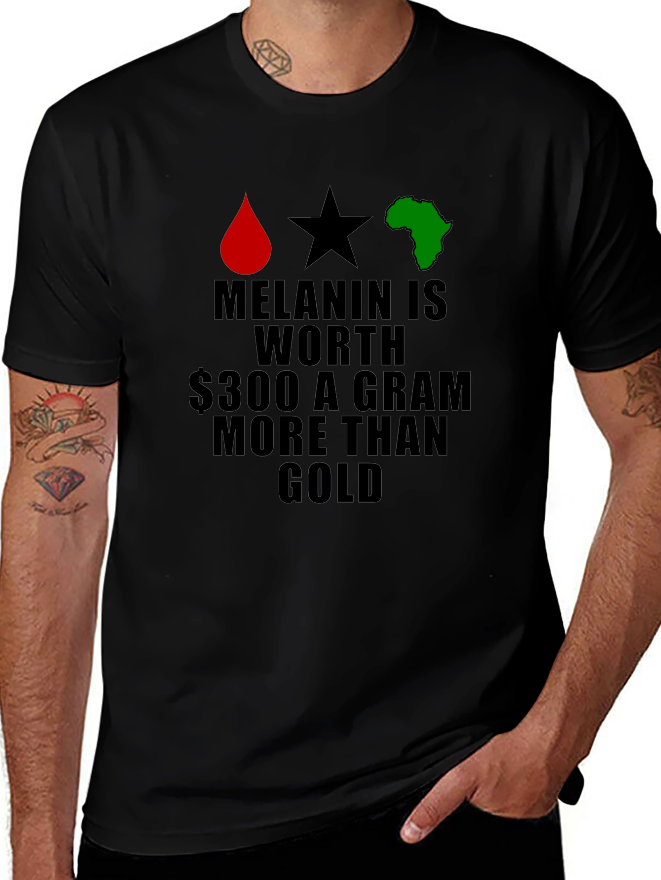 Melanin Worth More Than Gold Black T-Shirt