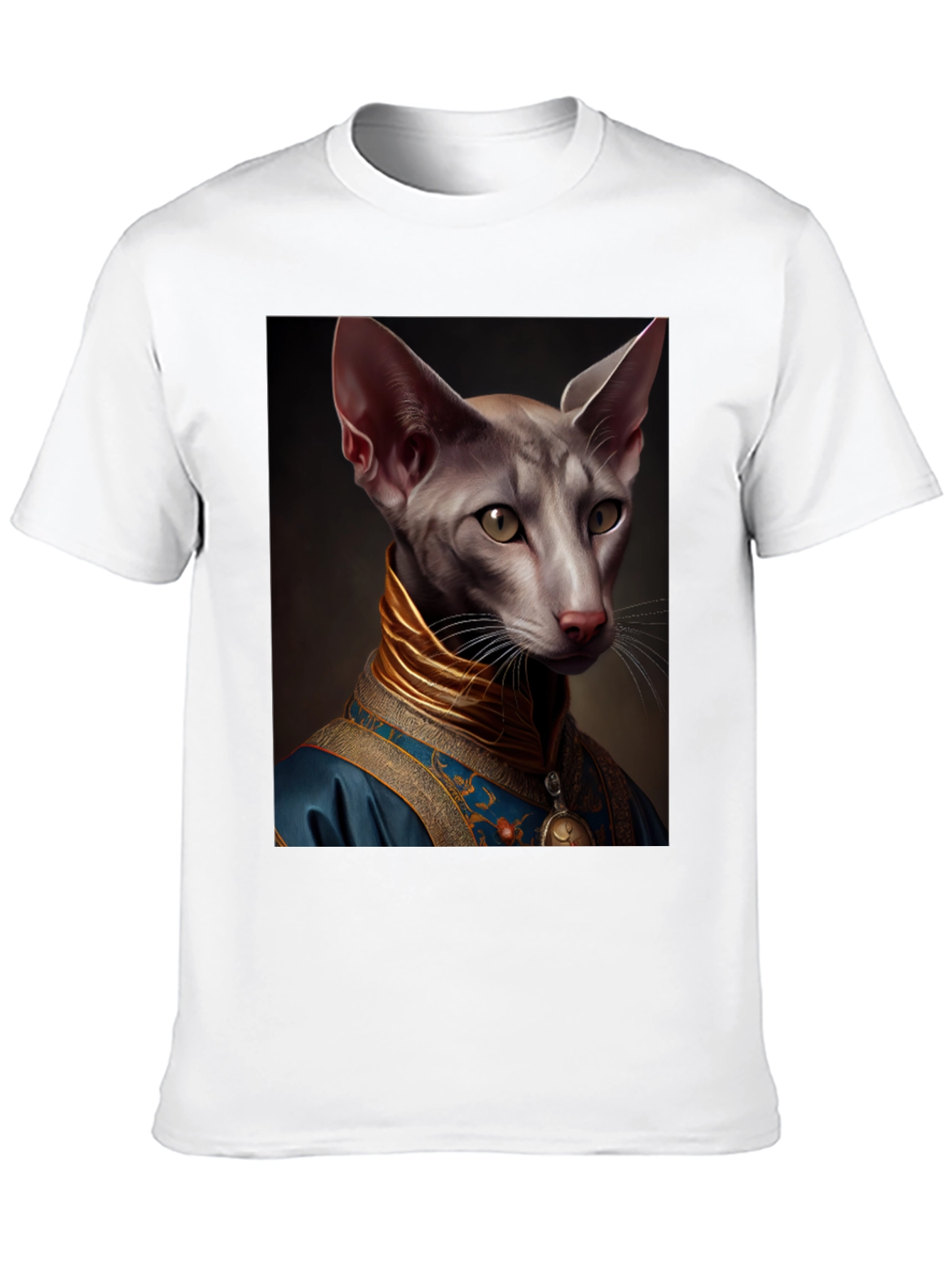 Regal Cat Portrait T-Shirt - Unique Graphic Tee