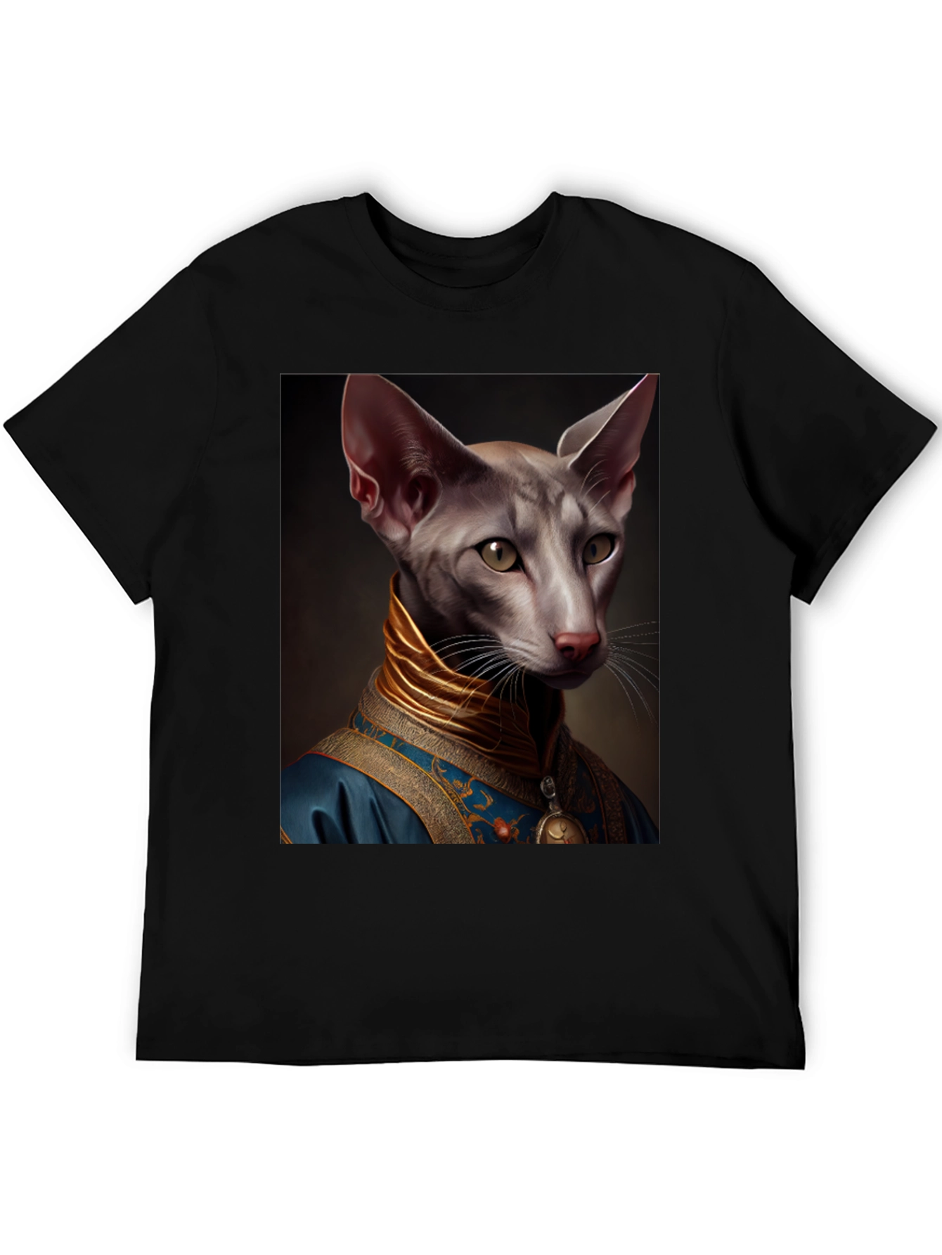Regal Cat Portrait T-Shirt - Unique Graphic Tee