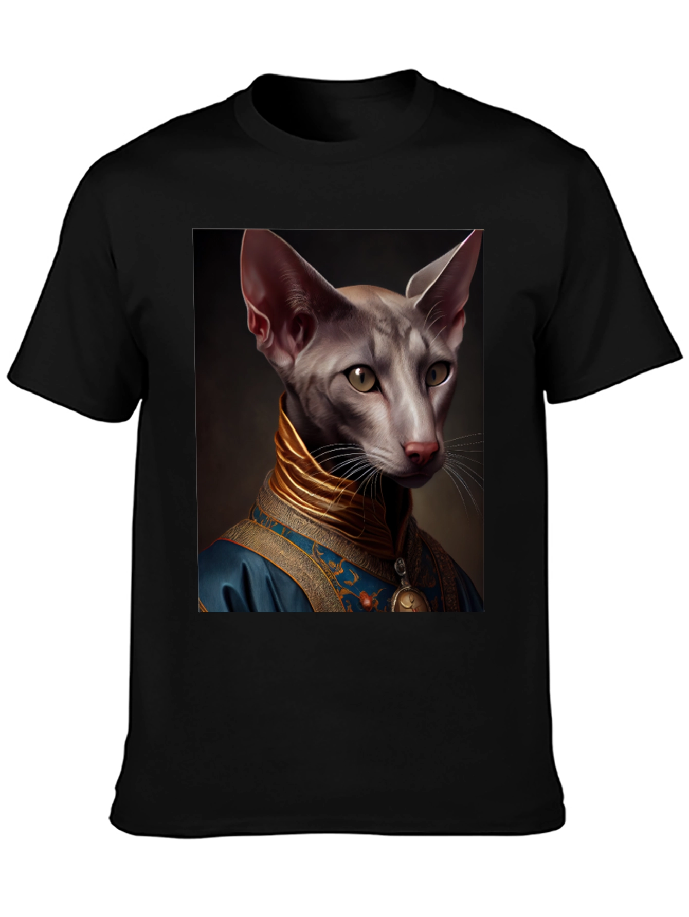 Regal Cat Portrait T-Shirt - Unique Graphic Tee