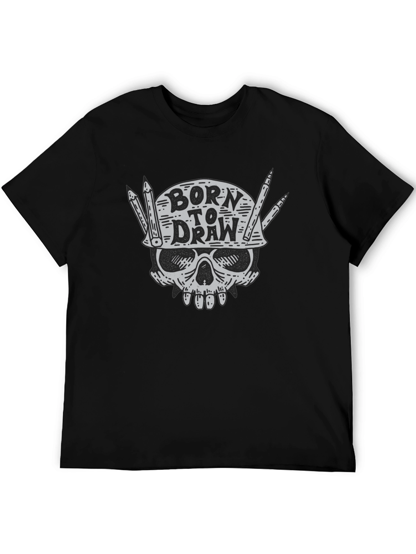 Born to Draw T-Shirt: Skull Graphic Tee