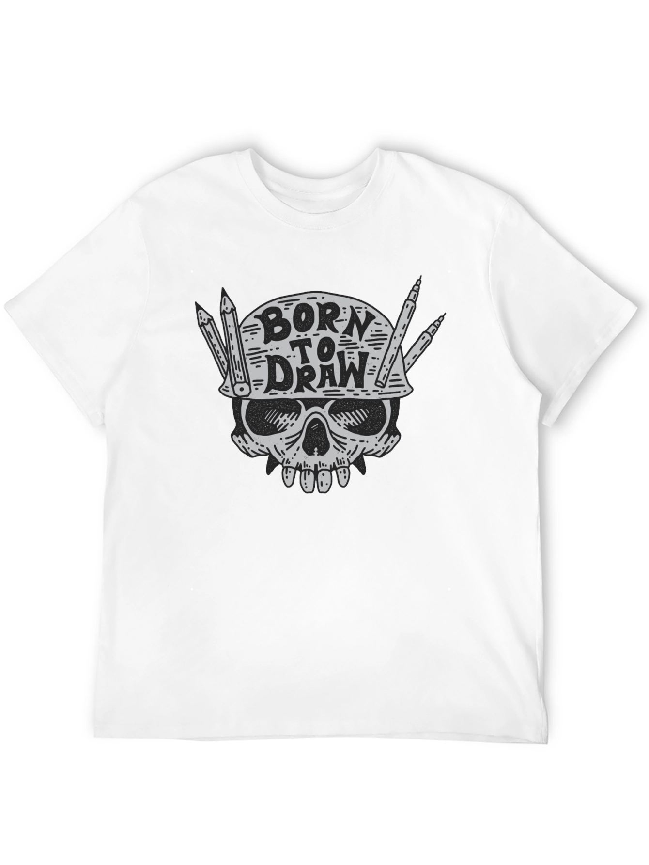 Born to Draw T-Shirt: Skull Graphic Tee