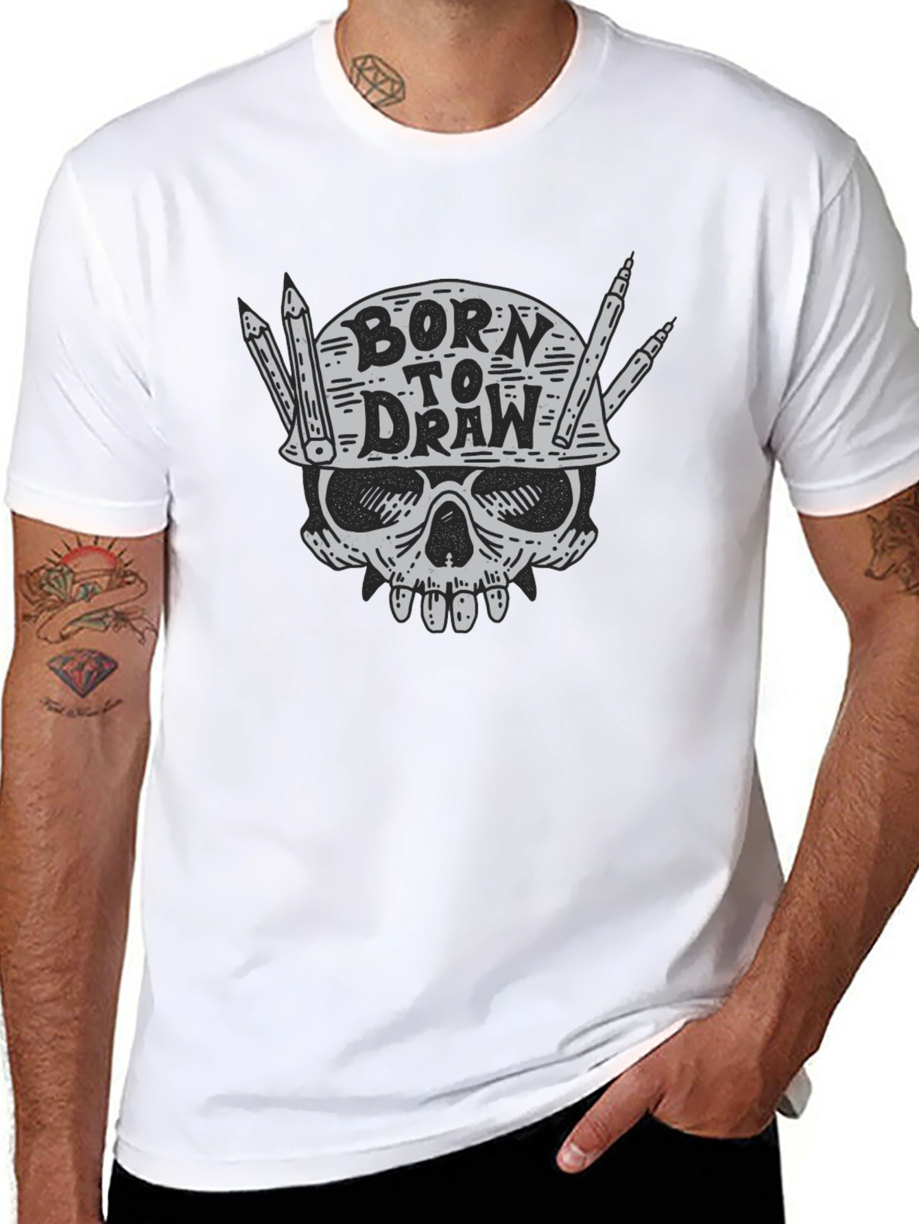 Born to Draw T-Shirt: Skull Graphic Tee