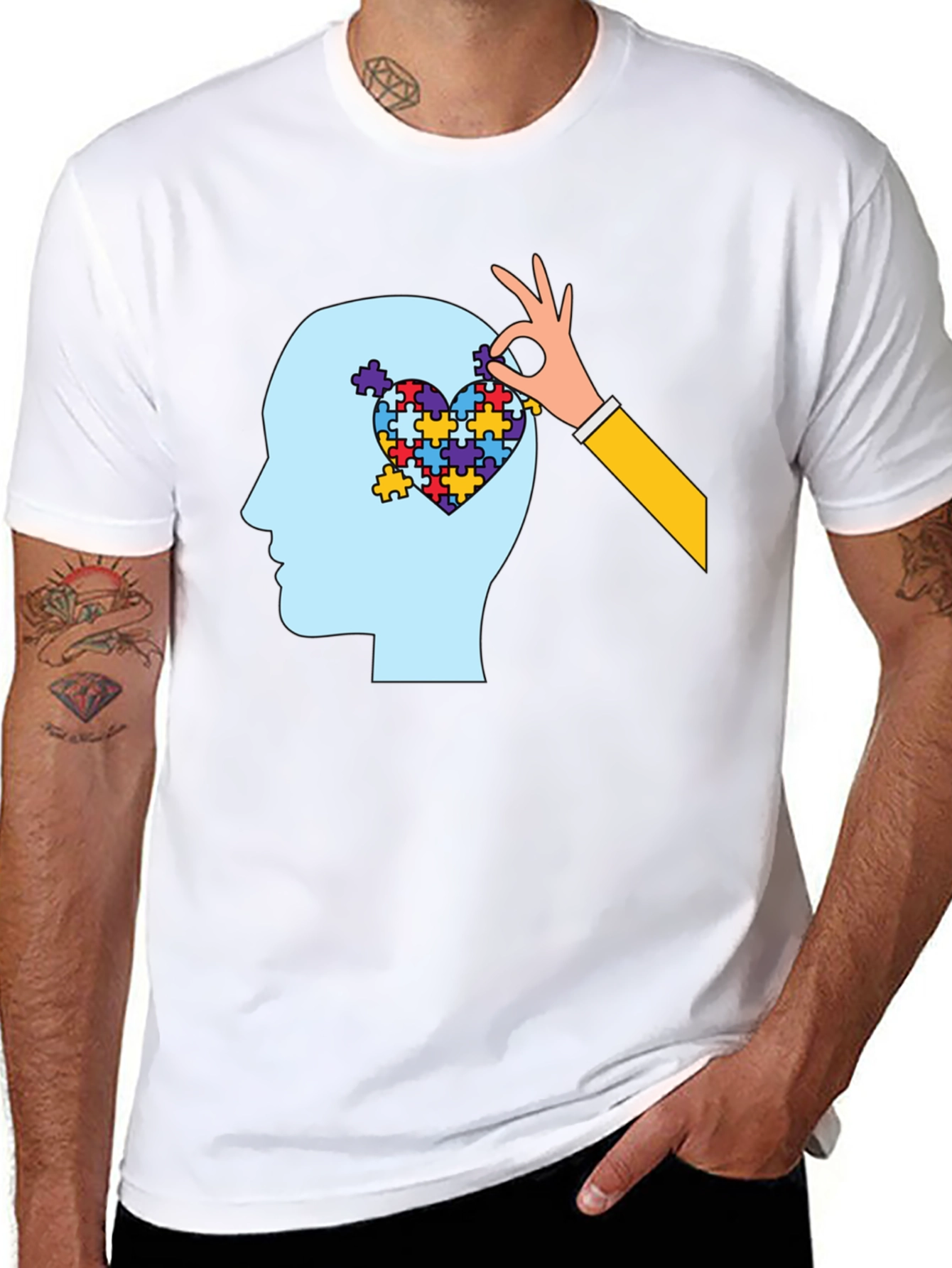 Autism Awareness Puzzle Heart Mind T-Shirt