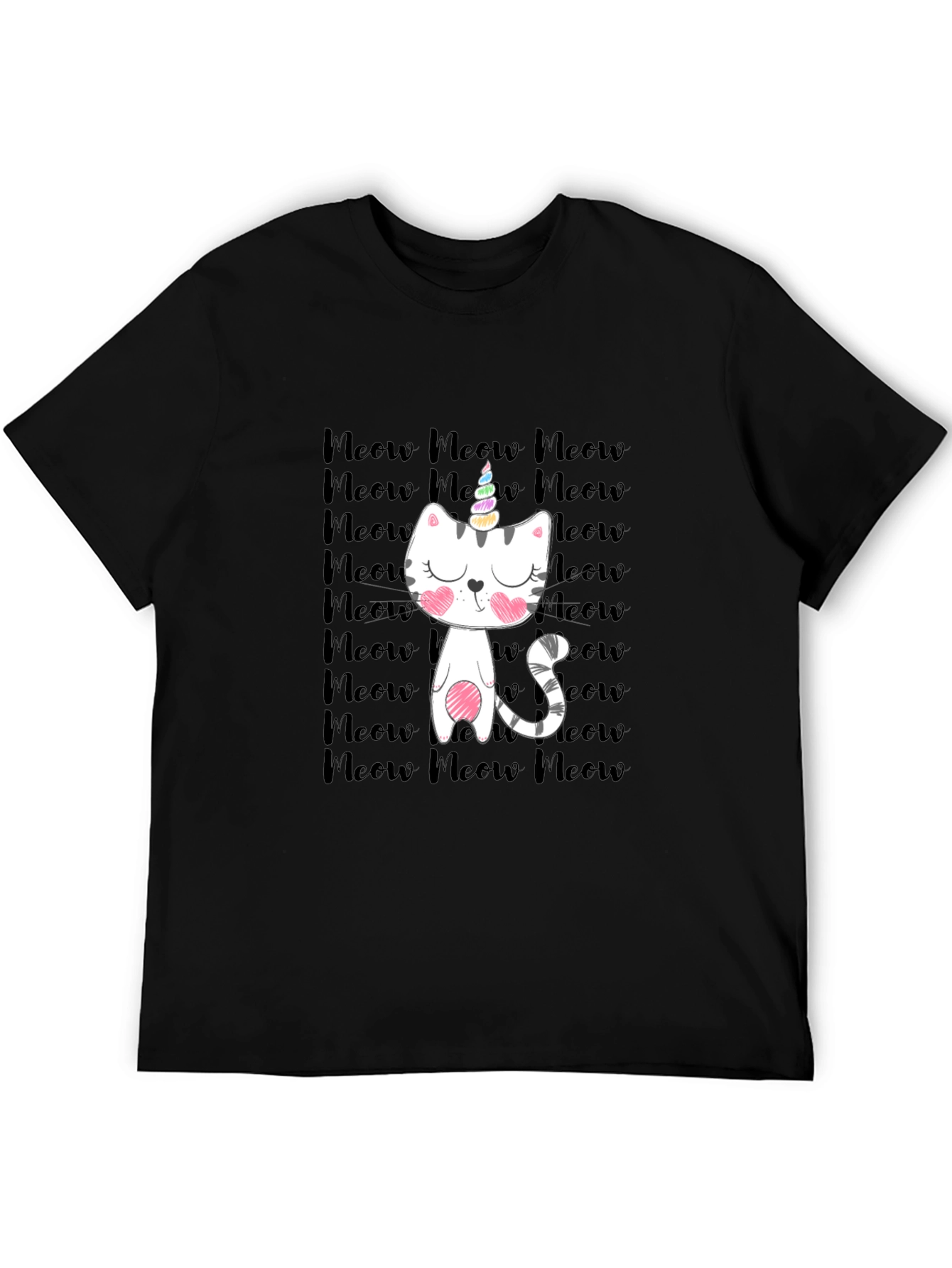 Unicorn Cat Meow Graphic T-Shirt