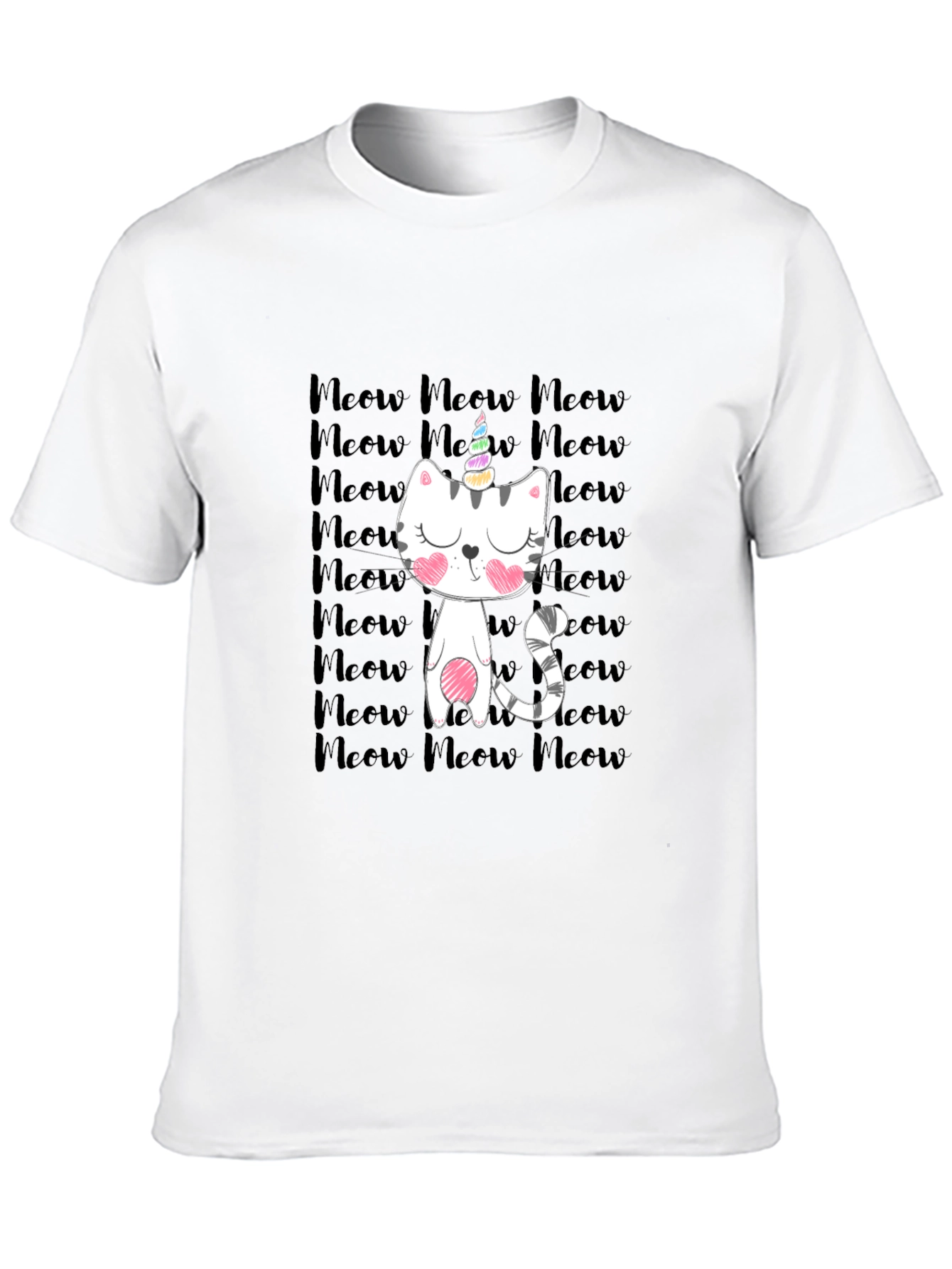 Unicorn Cat Meow Graphic T-Shirt
