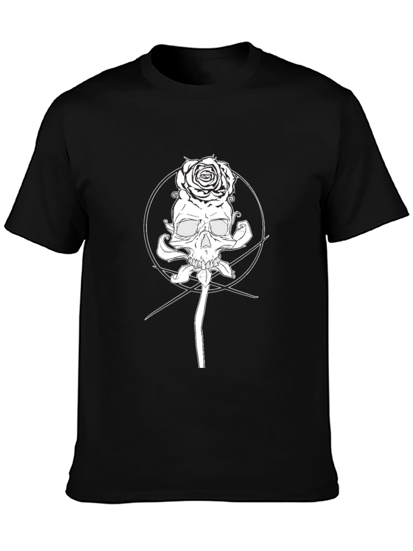 Skull & Rose Graphic Black T-Shirt