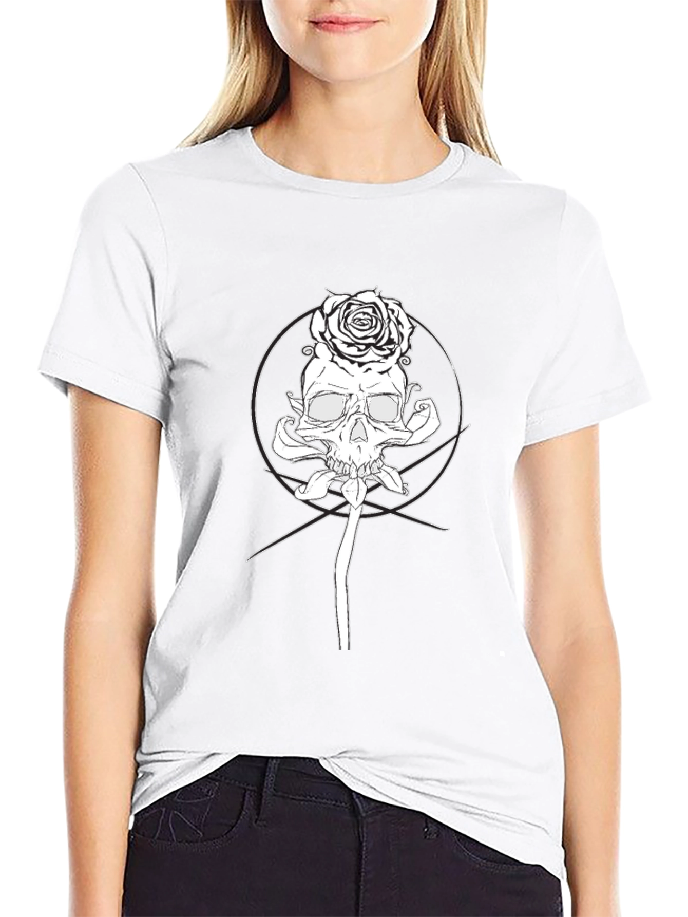 Skull & Rose Graphic Black T-Shirt