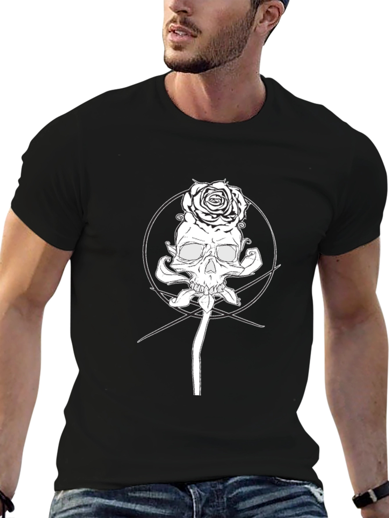 Skull & Rose Graphic Black T-Shirt
