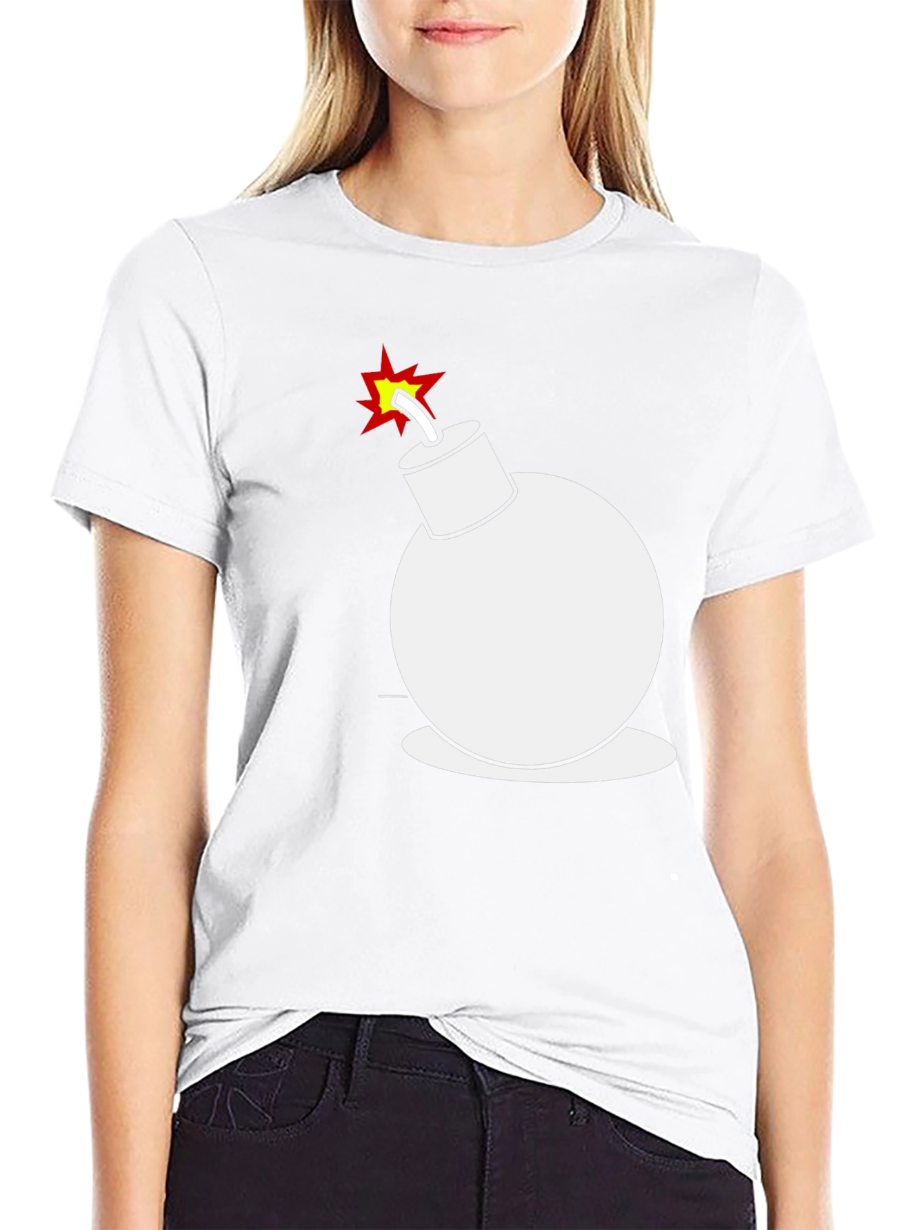 Funny Cartoon Bomb Graphic Tee - Mens Black T-Shirt