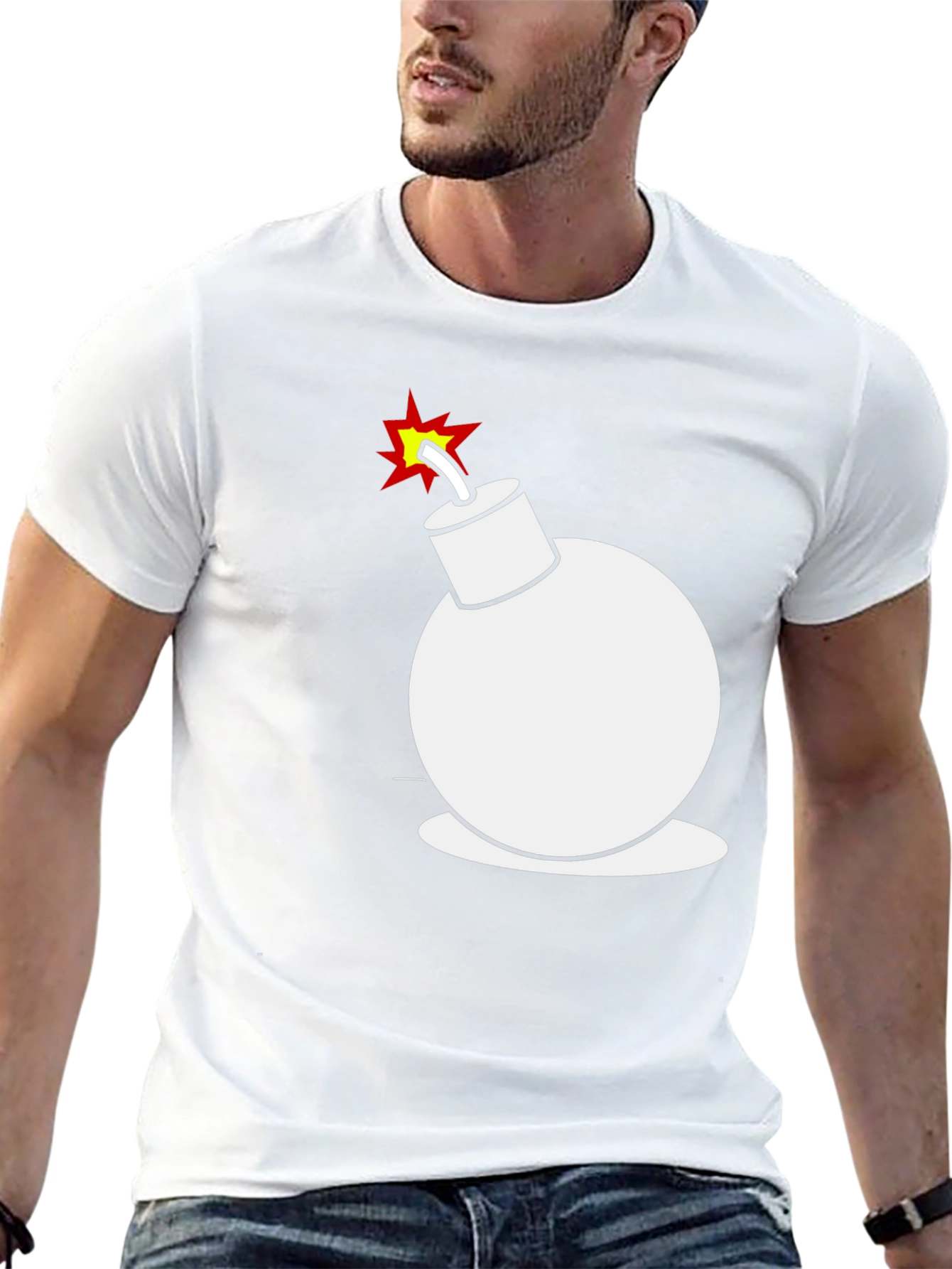 Funny Cartoon Bomb Graphic Tee - Mens Black T-Shirt