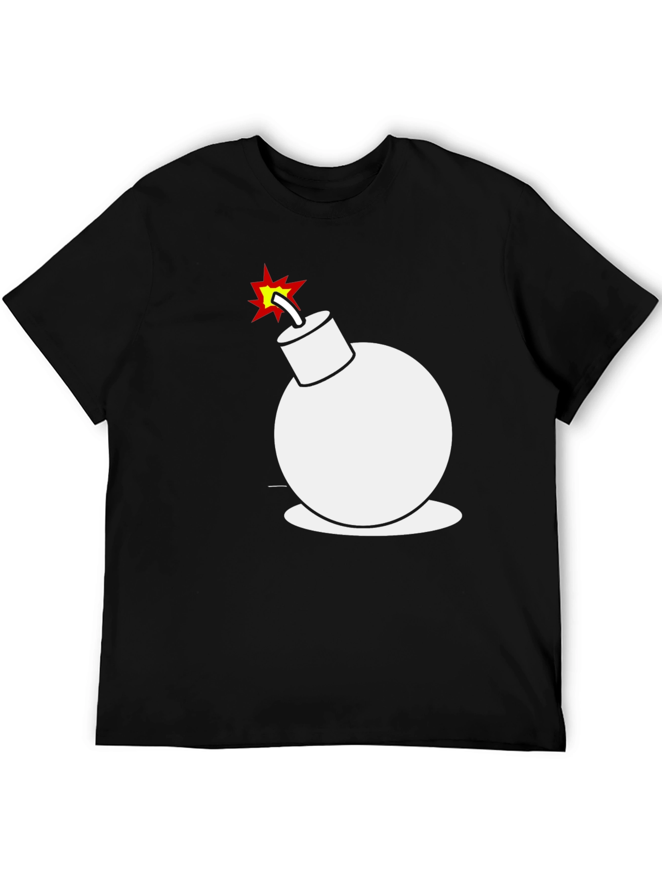 Funny Cartoon Bomb Graphic Tee - Mens Black T-Shirt