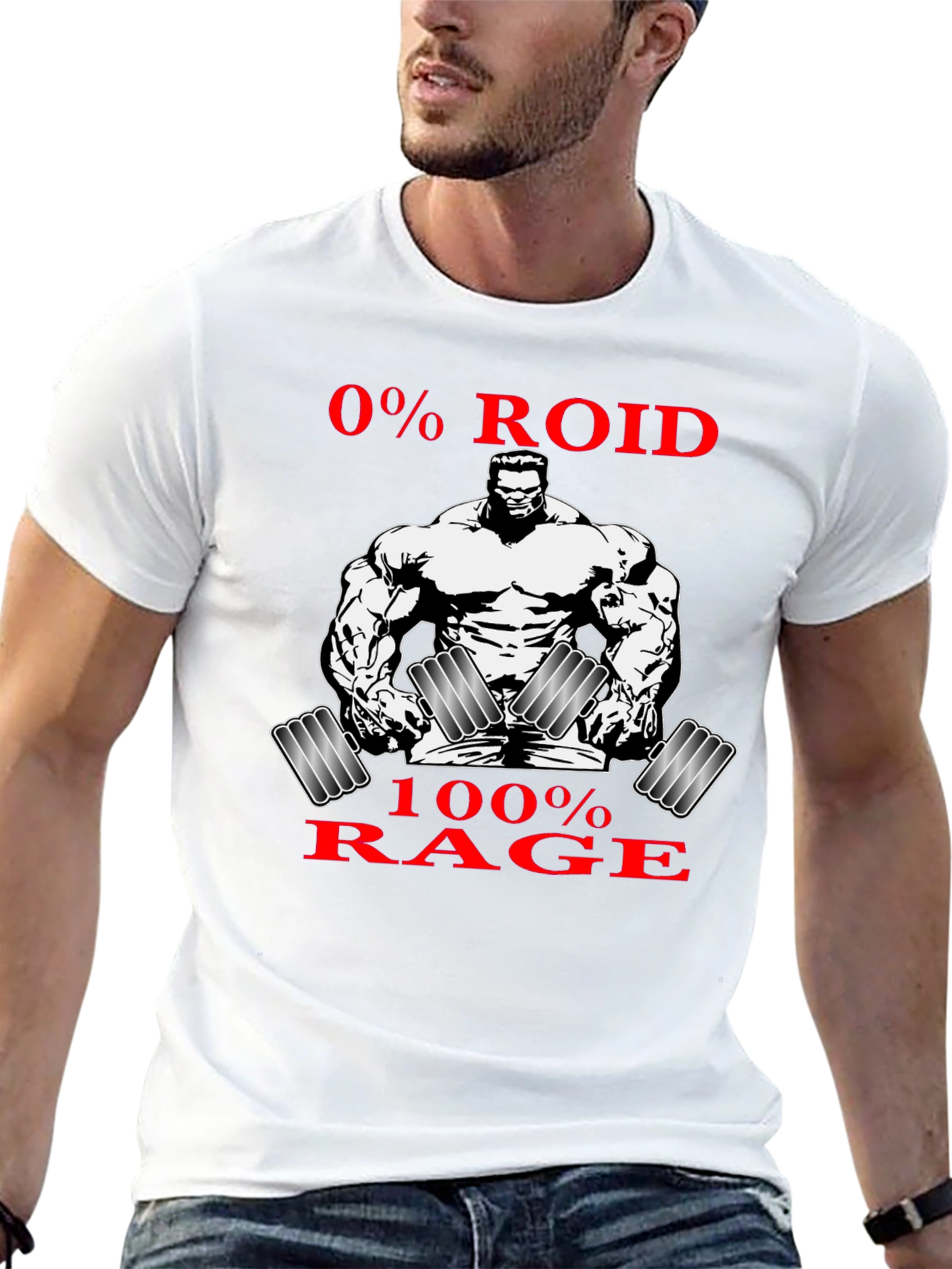 0% Roid 100% Rage Graphic T-Shirt