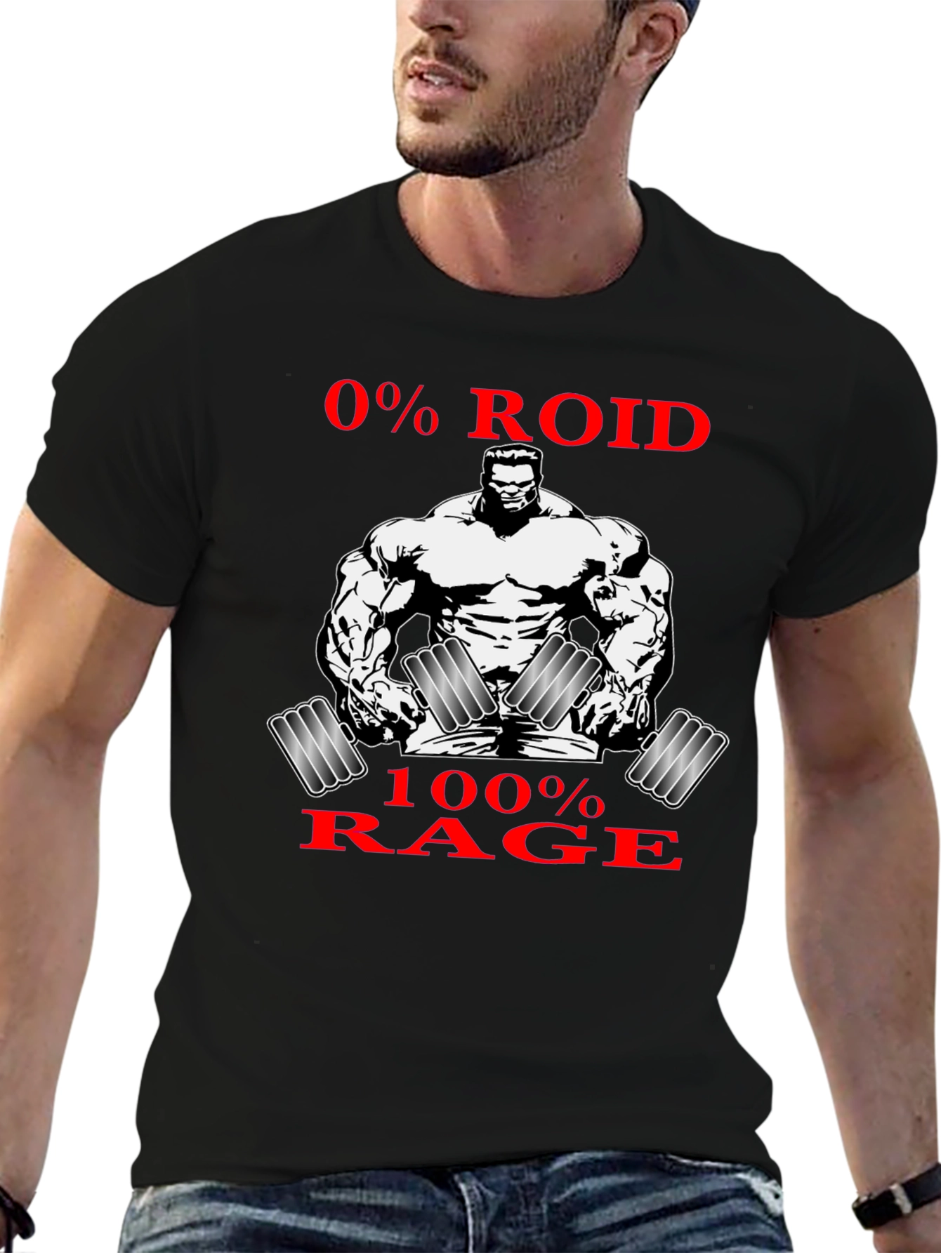 0% Roid 100% Rage Graphic T-Shirt