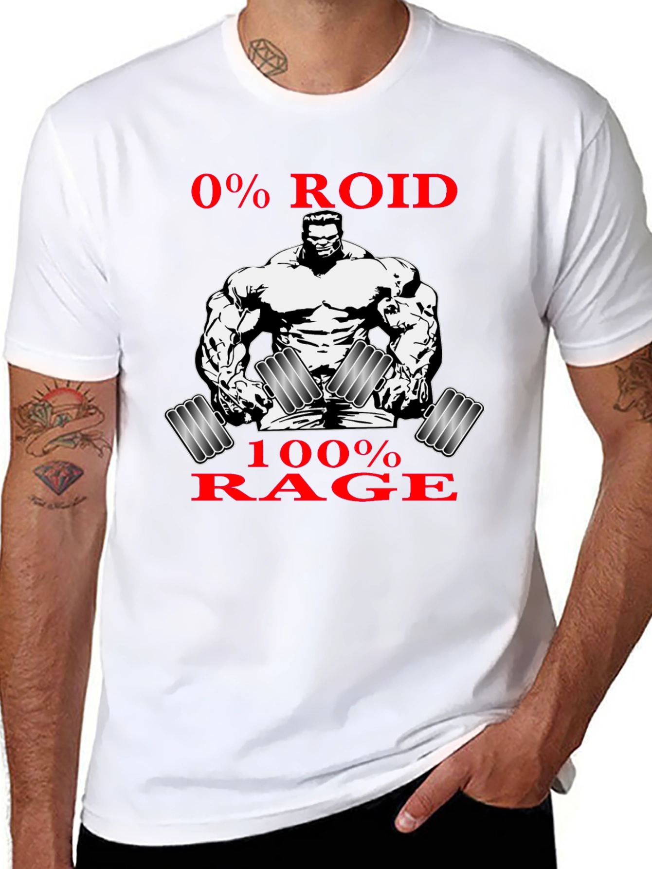 0% Roid 100% Rage Graphic T-Shirt