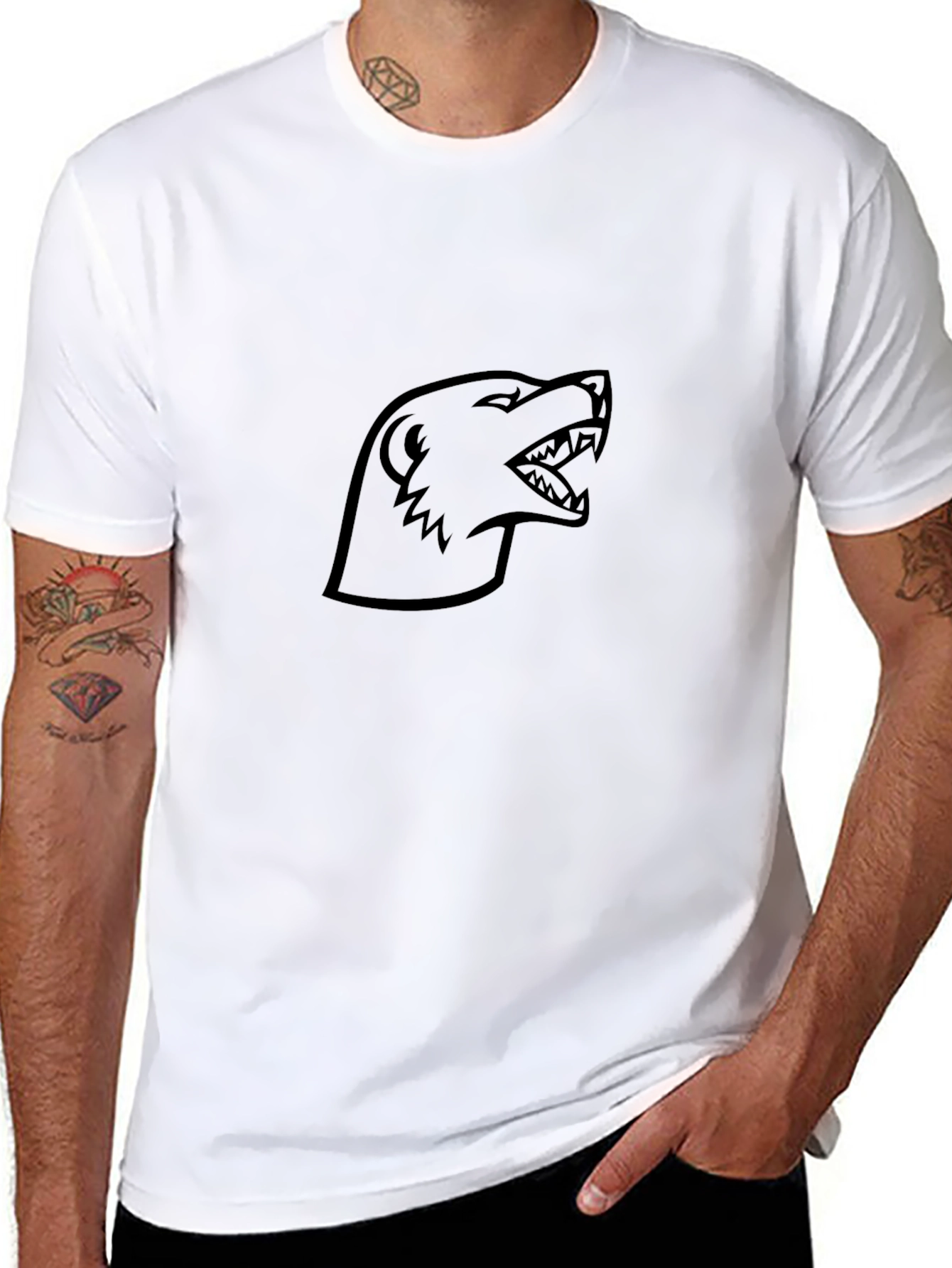 Black T-Shirt with Aggressive Badger Graphic