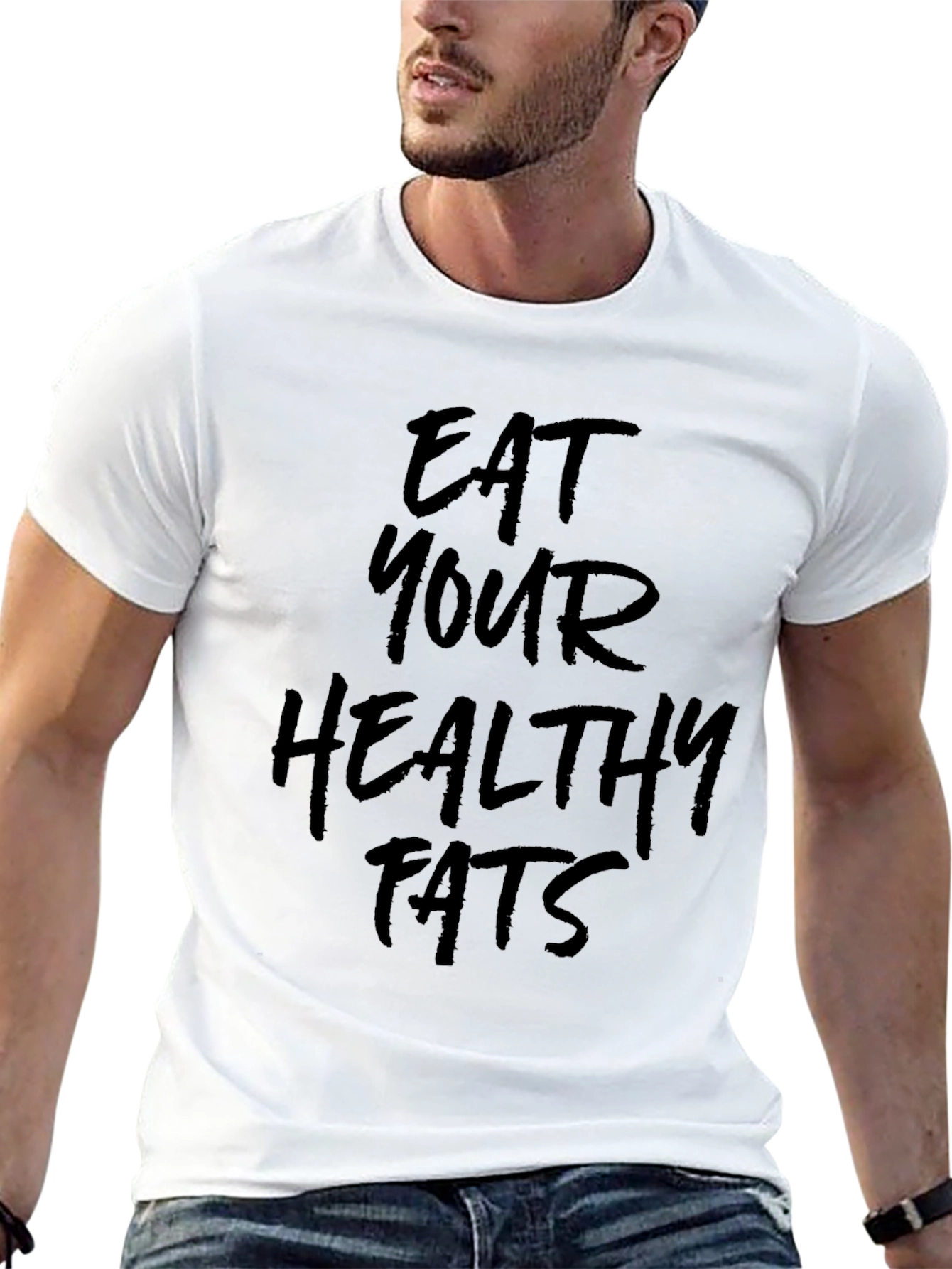 Eat Your Healthy Fats Graphic Tee - Black
