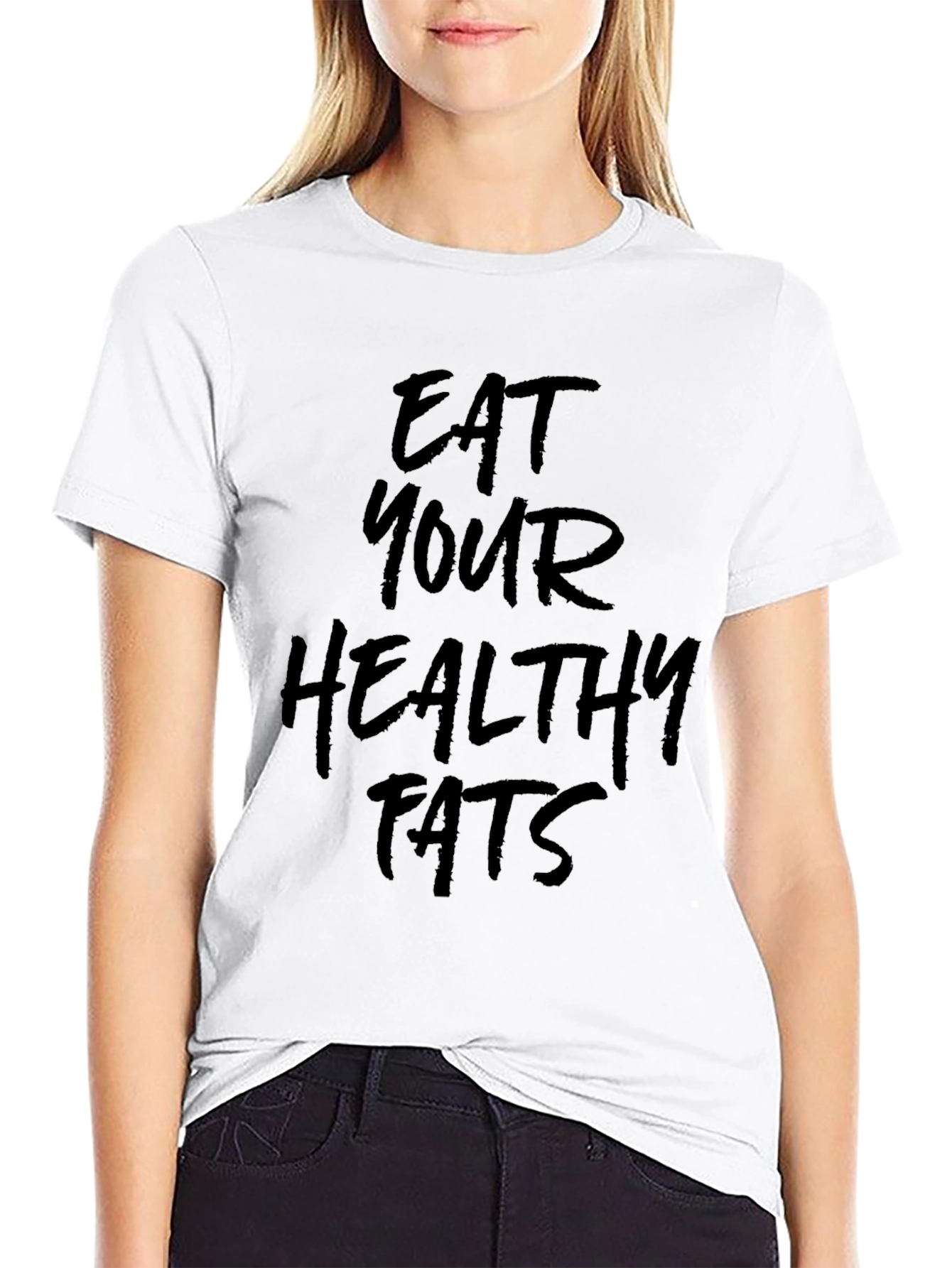 Eat Your Healthy Fats Graphic Tee - Black
