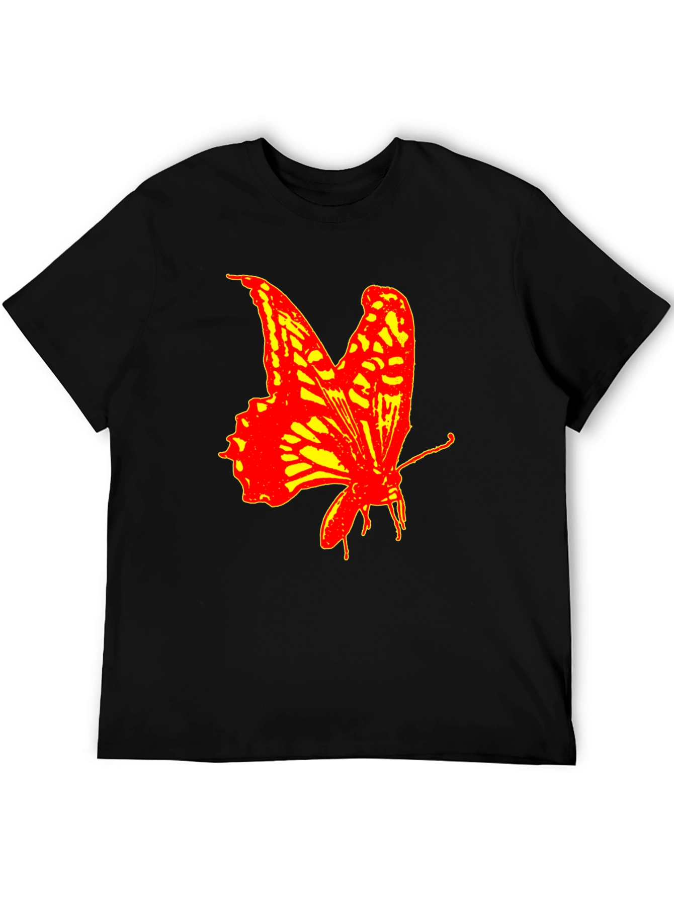 Bold Butterfly Graphic Print T-Shirt - Black