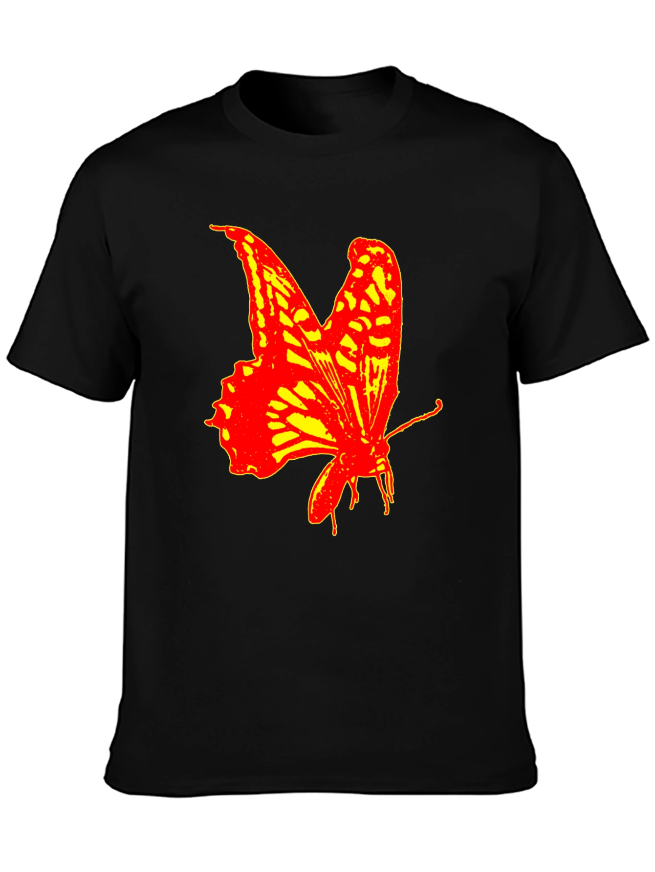 Bold Butterfly Graphic Print T-Shirt - Black