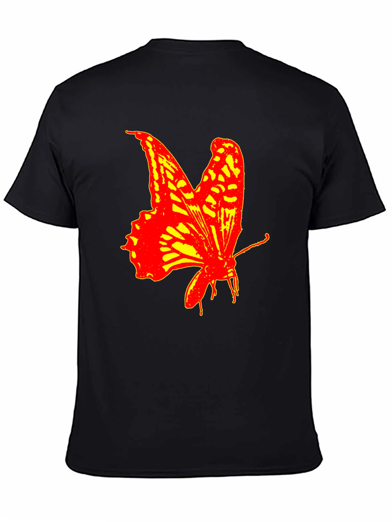 Bold Butterfly Graphic Print T-Shirt - Black
