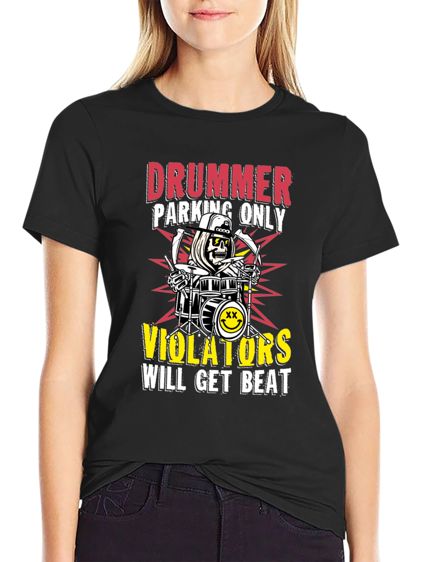 Drummer Parking Only Graphic T-Shirt