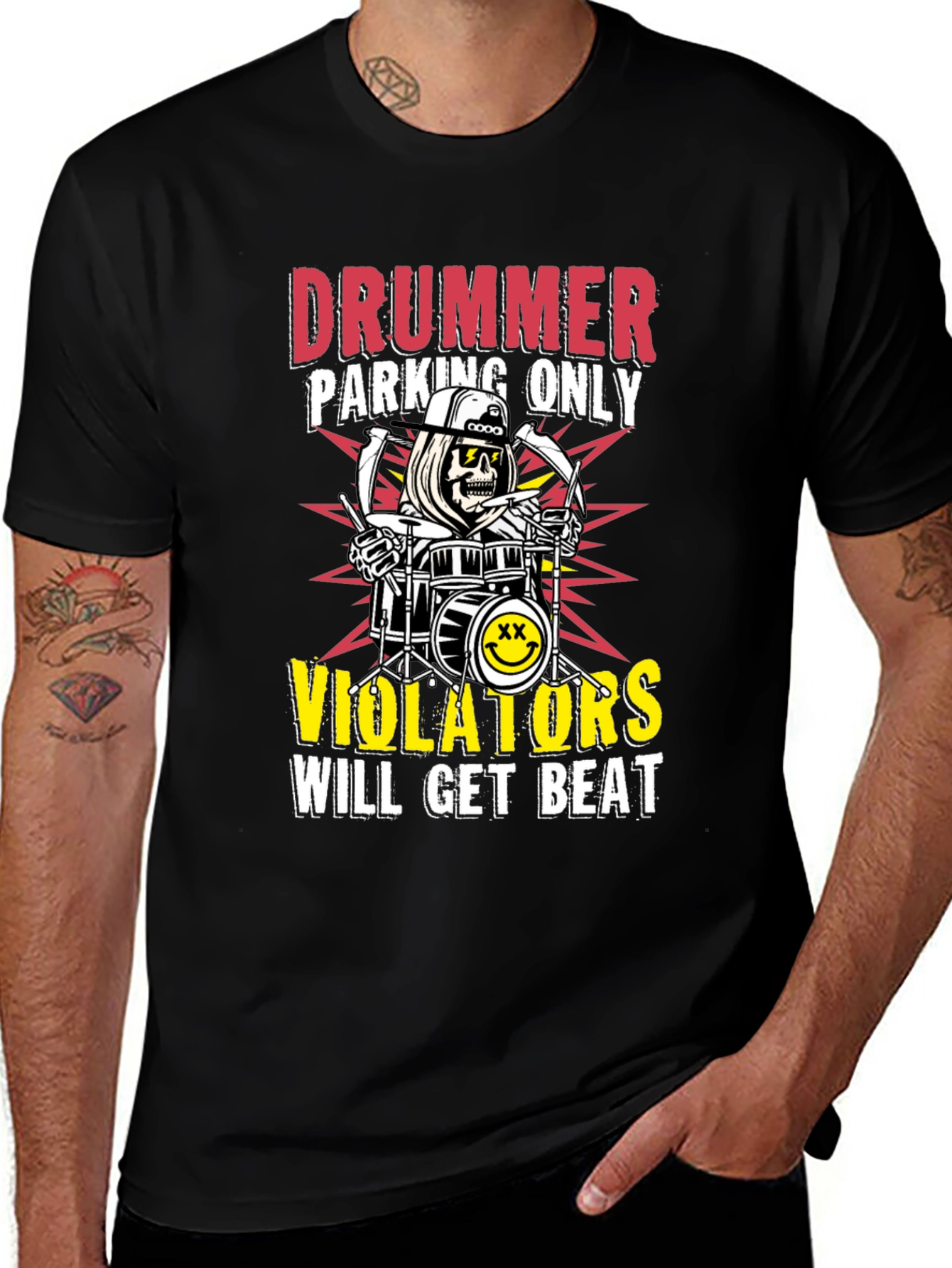 Drummer Parking Only Graphic T-Shirt