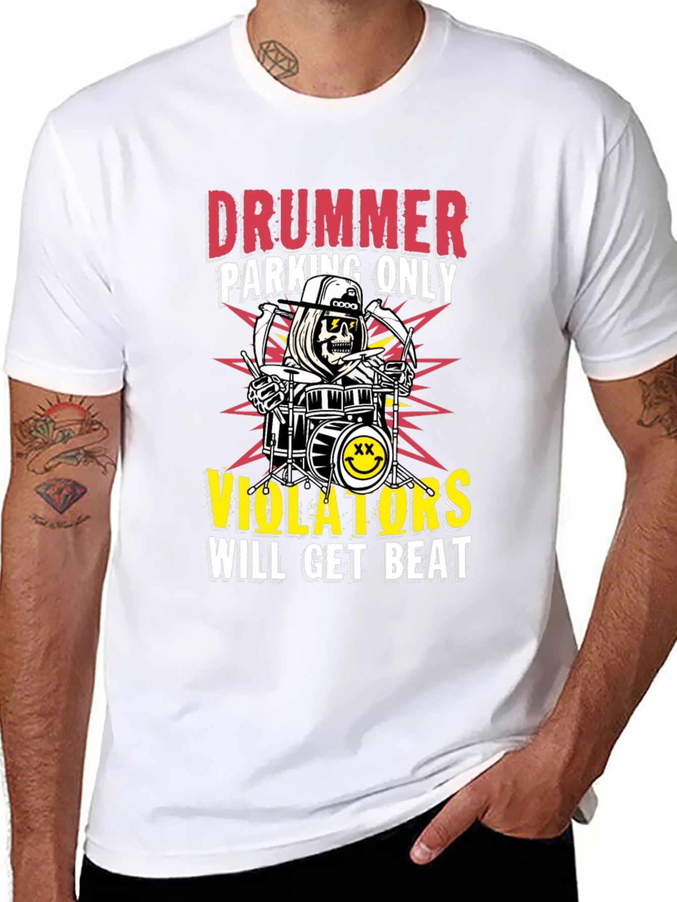 Drummer Parking Only Graphic T-Shirt