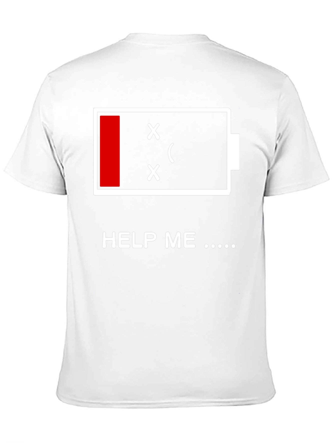 Low Battery Graphic Print T-Shirt - Help Me