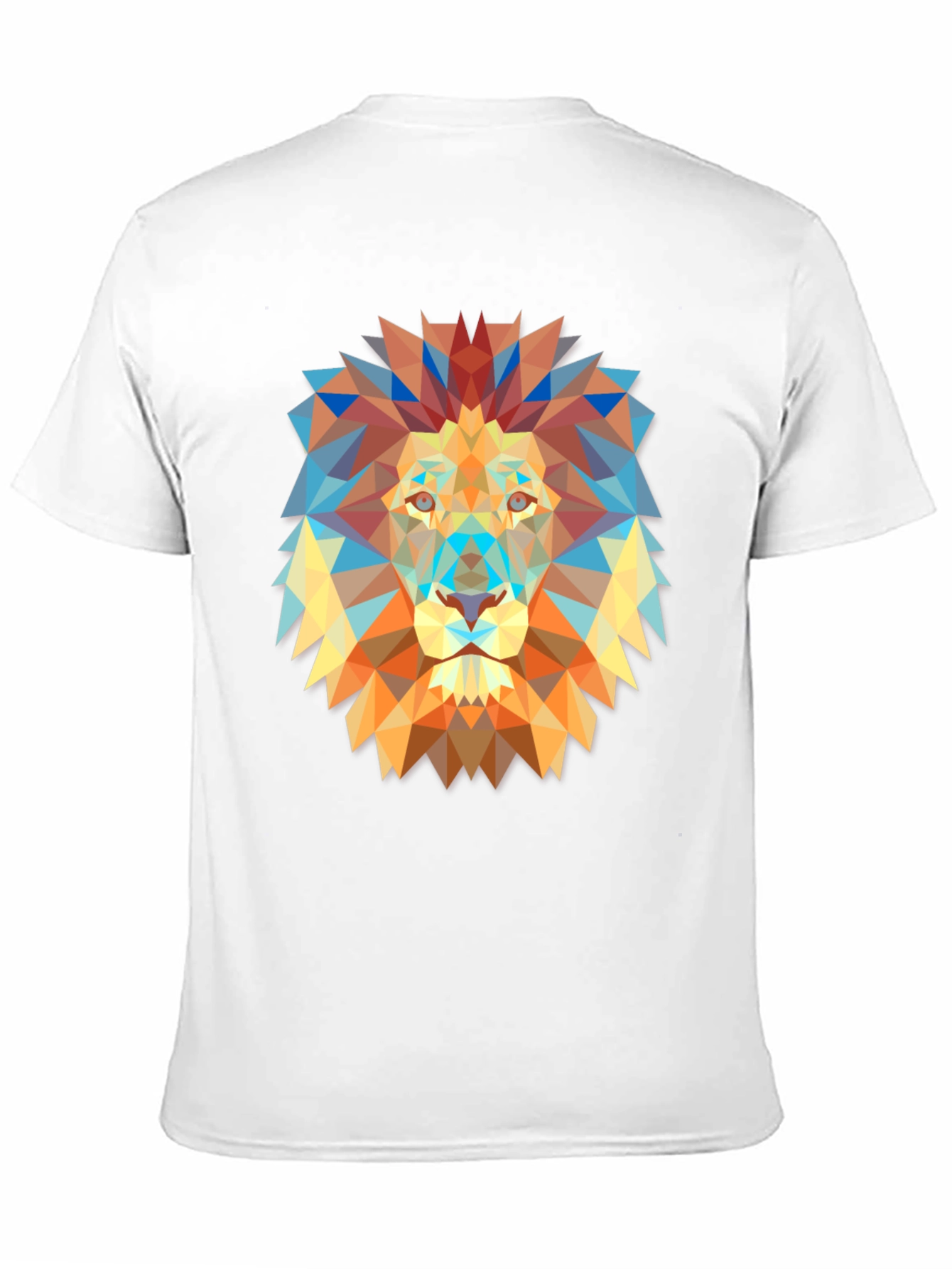 Geometric Lion Graphic Print Black T-Shirt