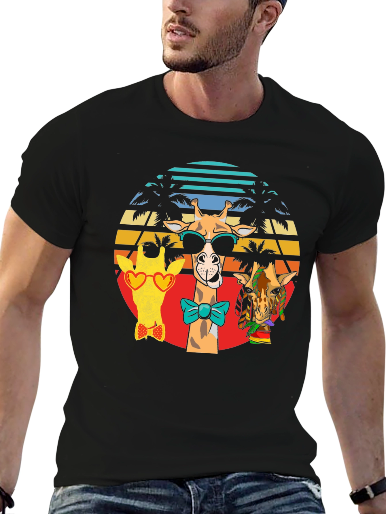 Tropical Giraffe Graphic Tee