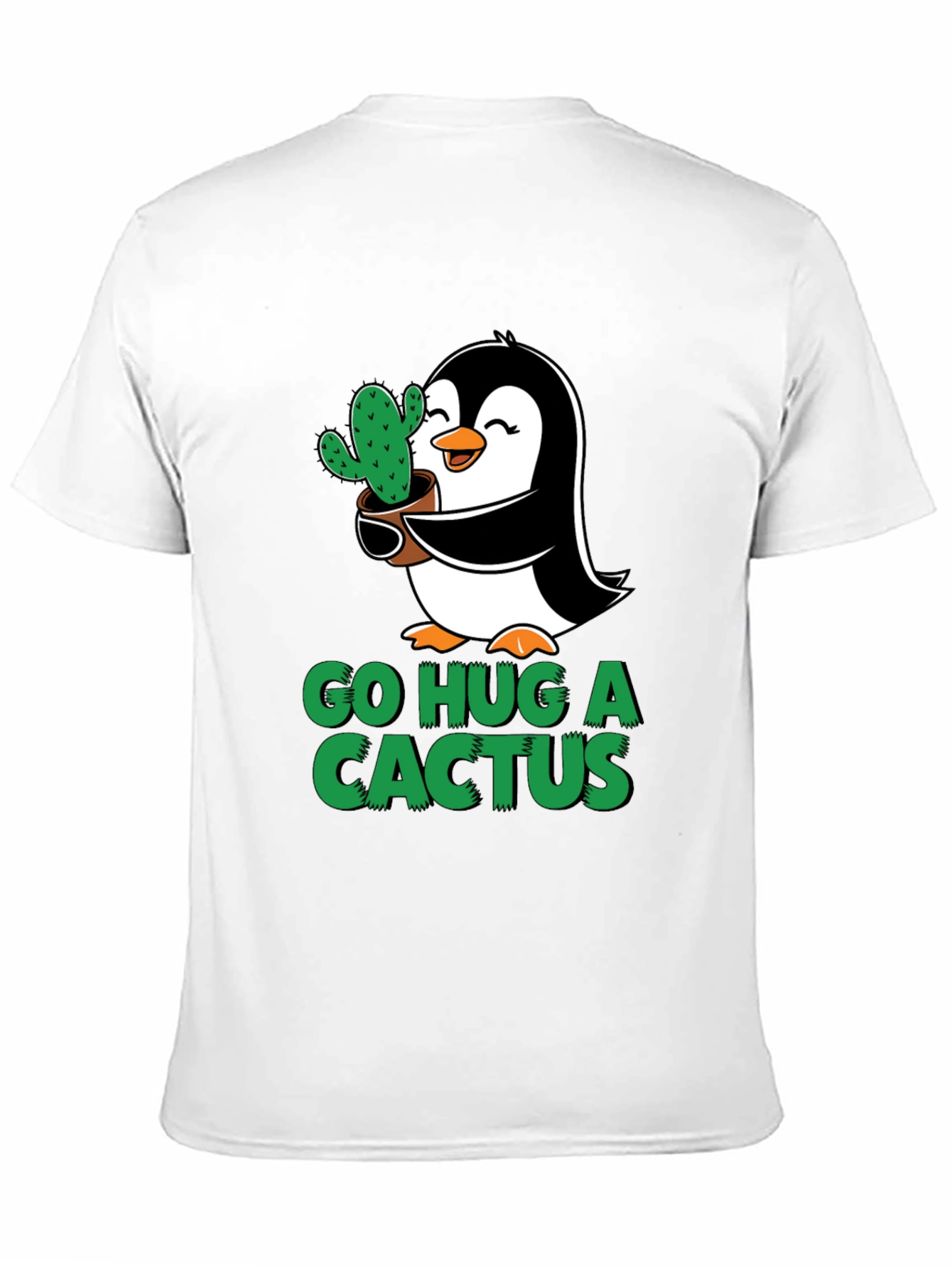 Go Hug a Cactus Penguin Graphic Tee